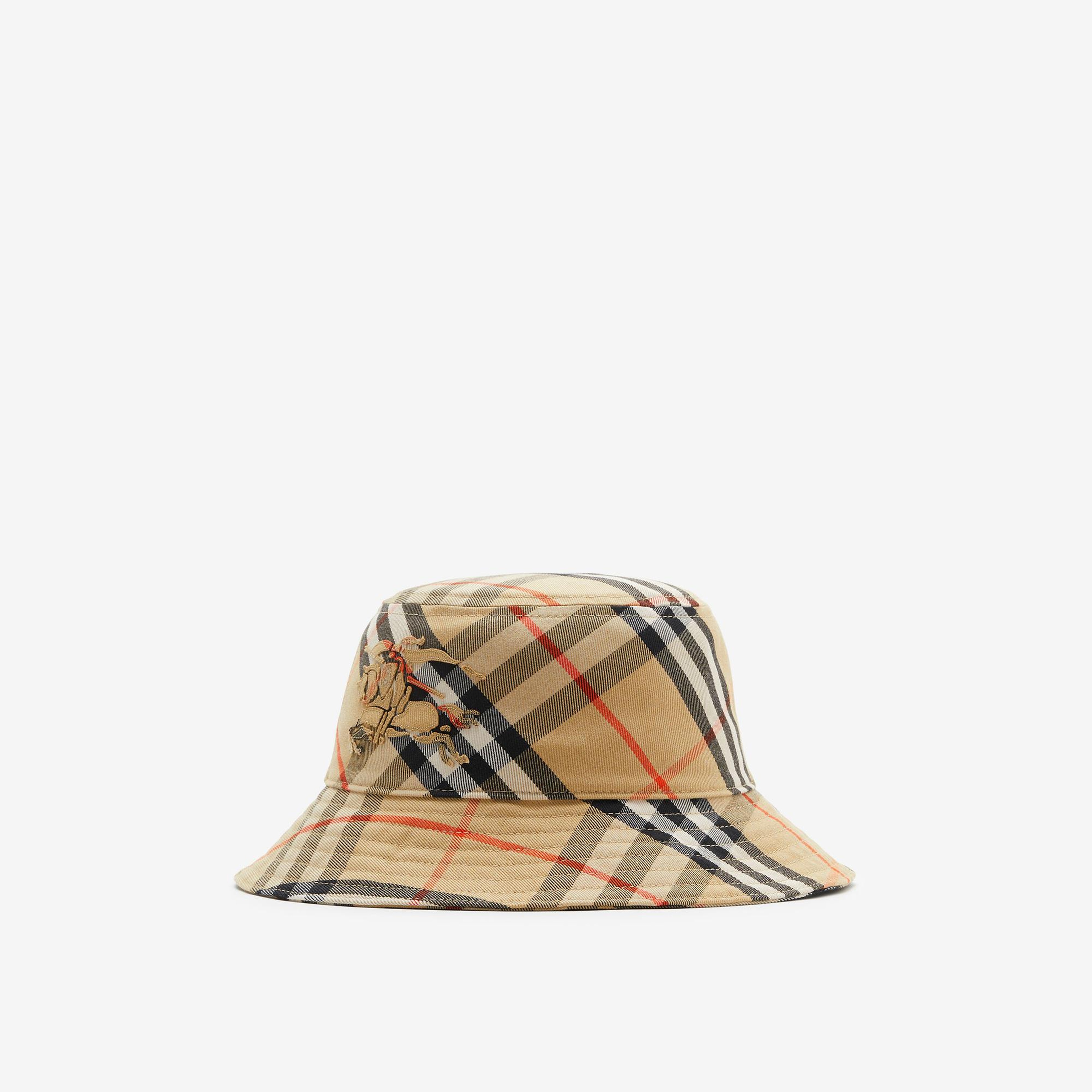Burberry Check Pamuklu Blend Bucket Erkek Bej Şapka