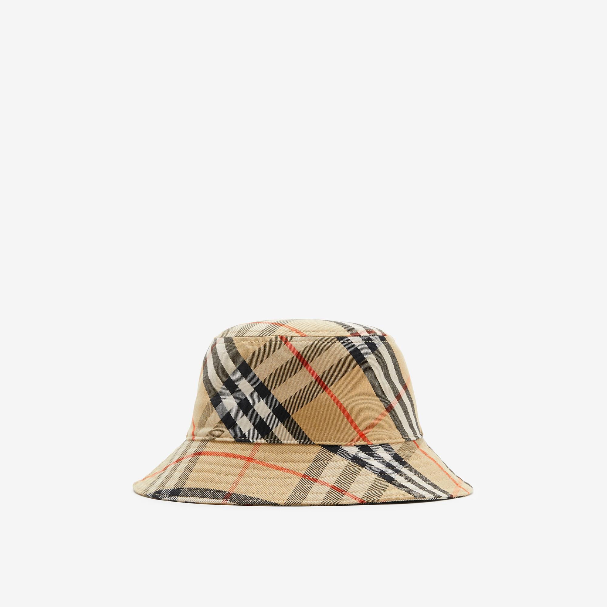 Burberry Check Pamuklu Blend Bucket Erkek Bej Şapka