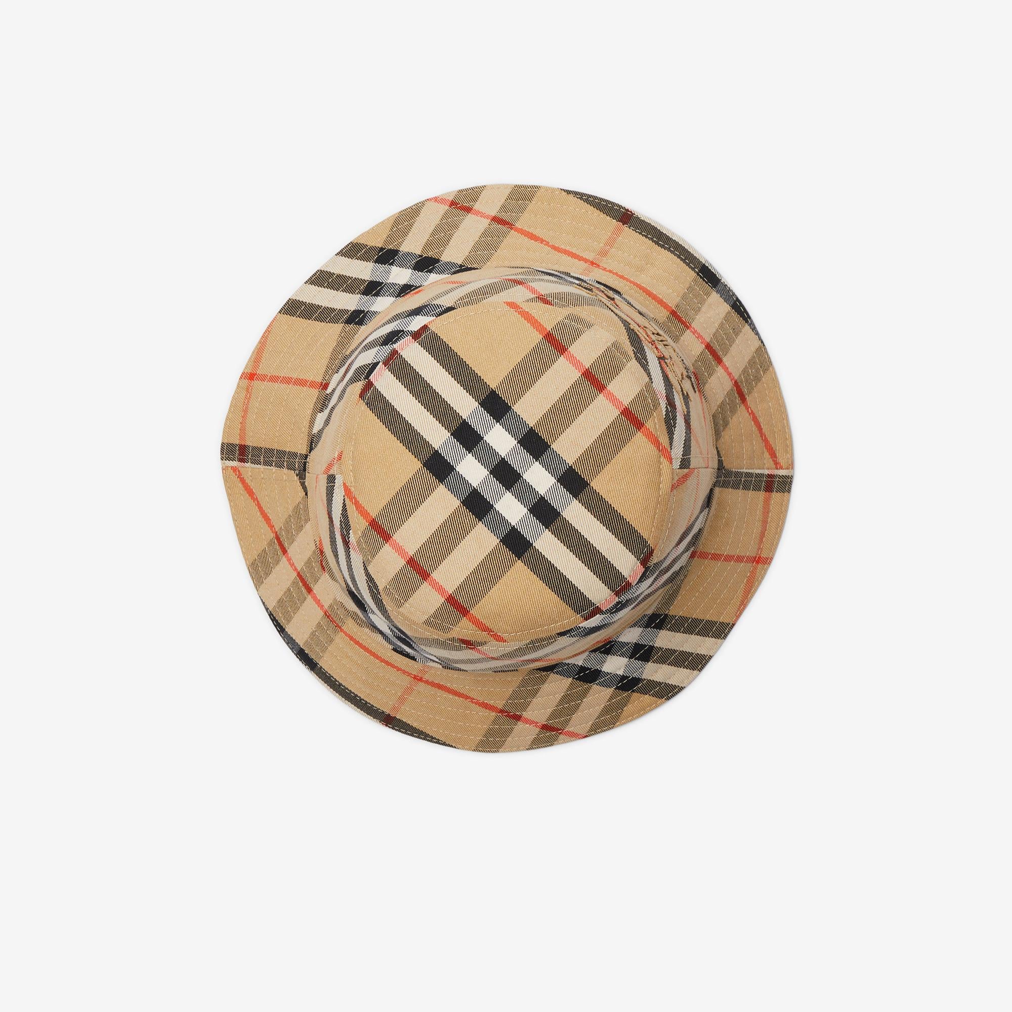 Burberry Check Pamuklu Blend Bucket Erkek Bej Şapka