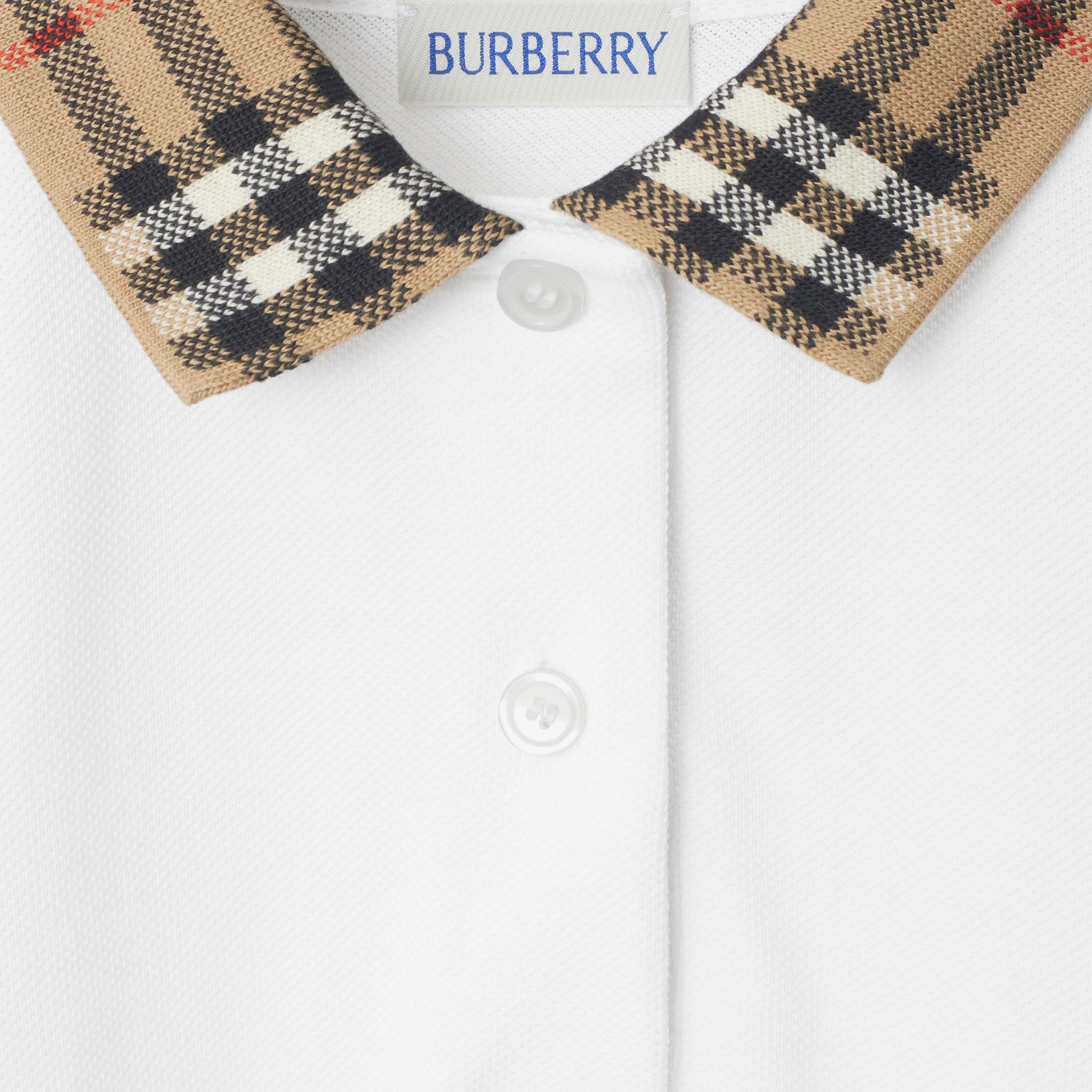 Burberry Astrid Collar Cotton Çocuk Beyaz Elbise