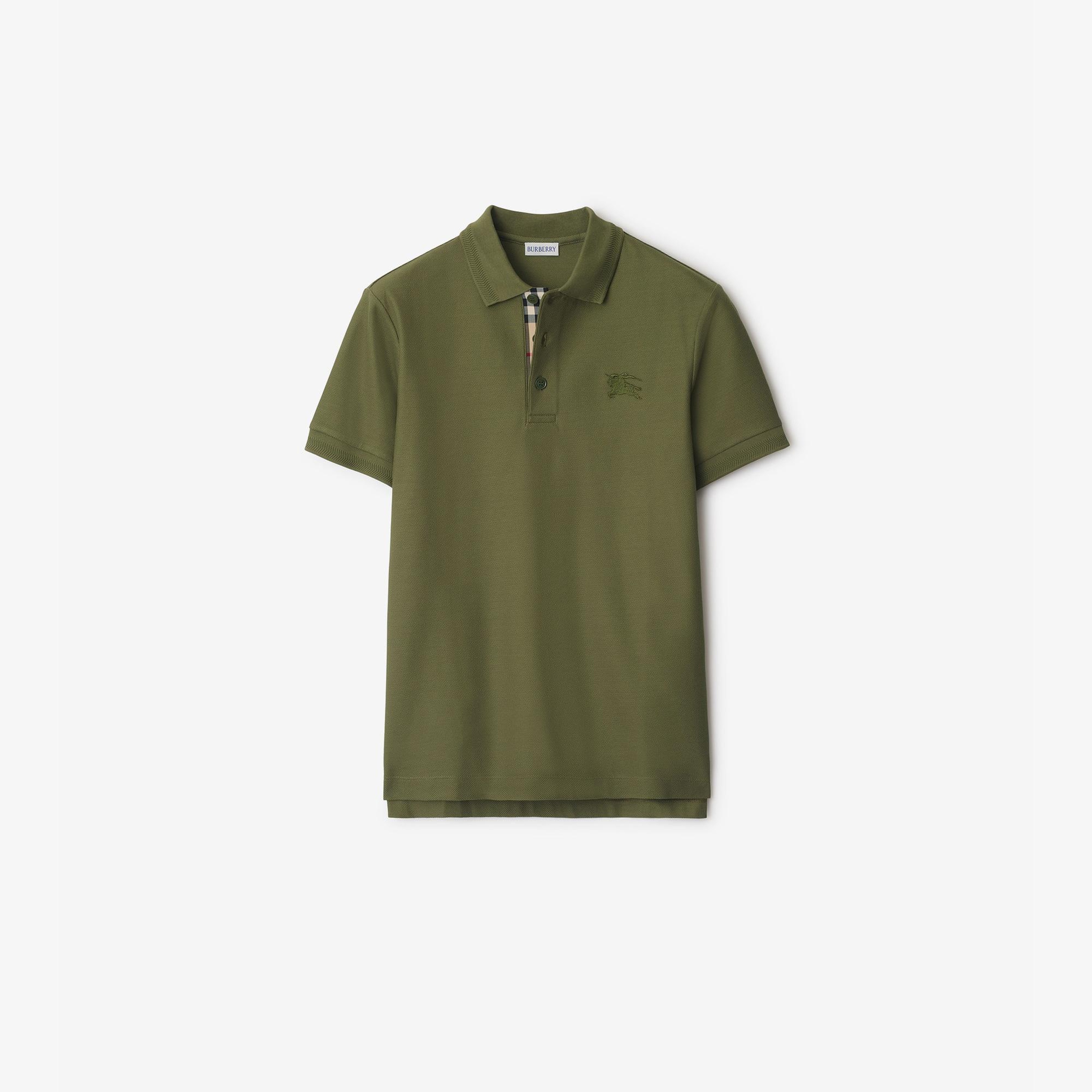 Burberry Pamuklu Erkek Haki Polo