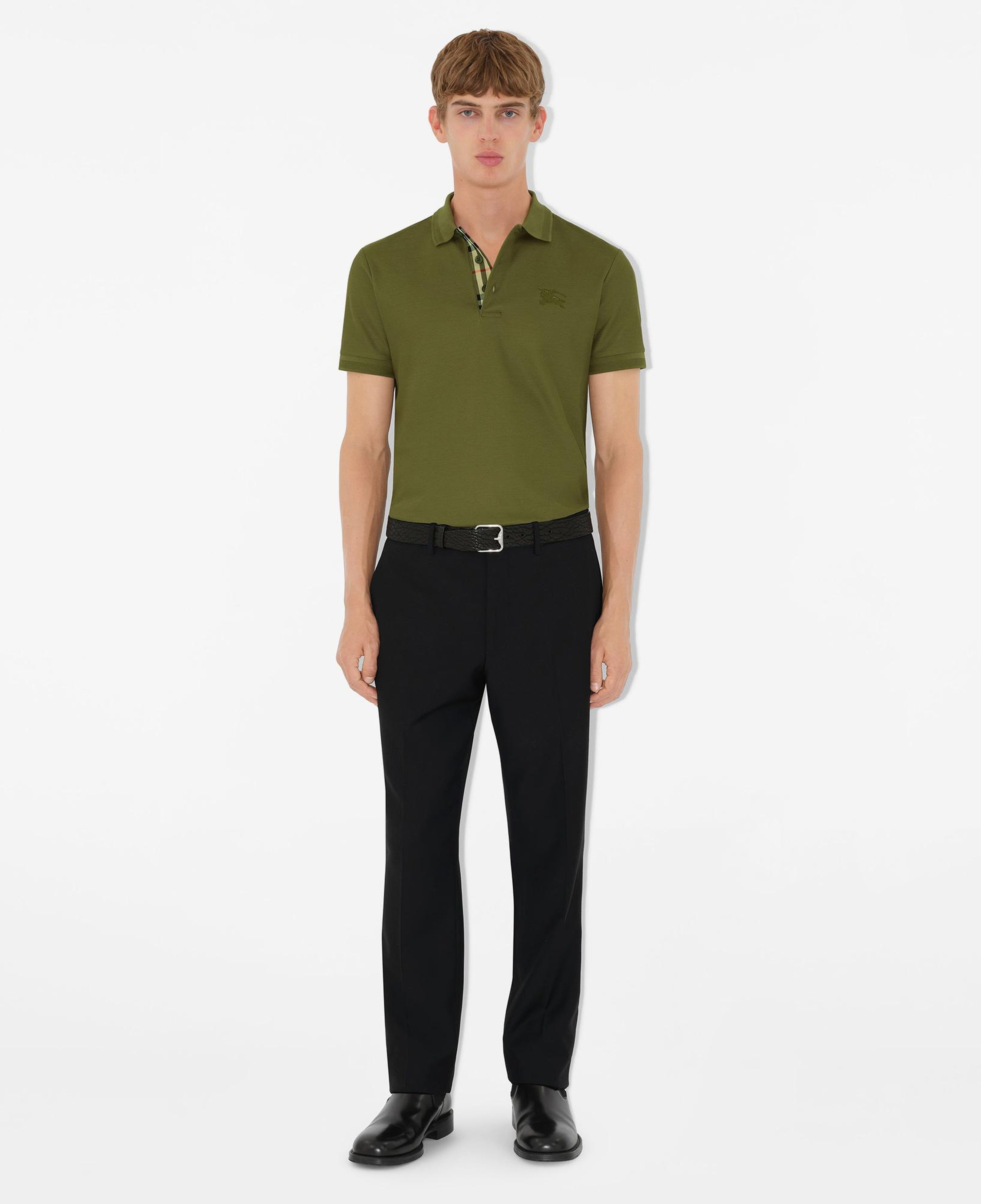 Burberry Pamuklu Erkek Haki Polo