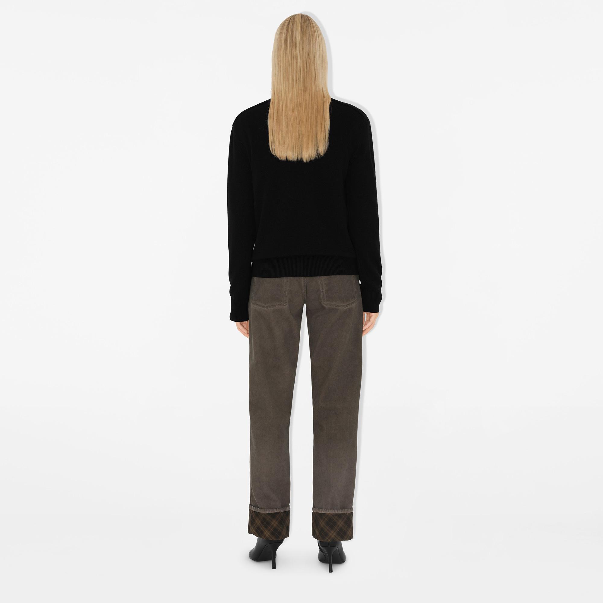 Burberry Smt Label Wool Kadın Siyah Kazak