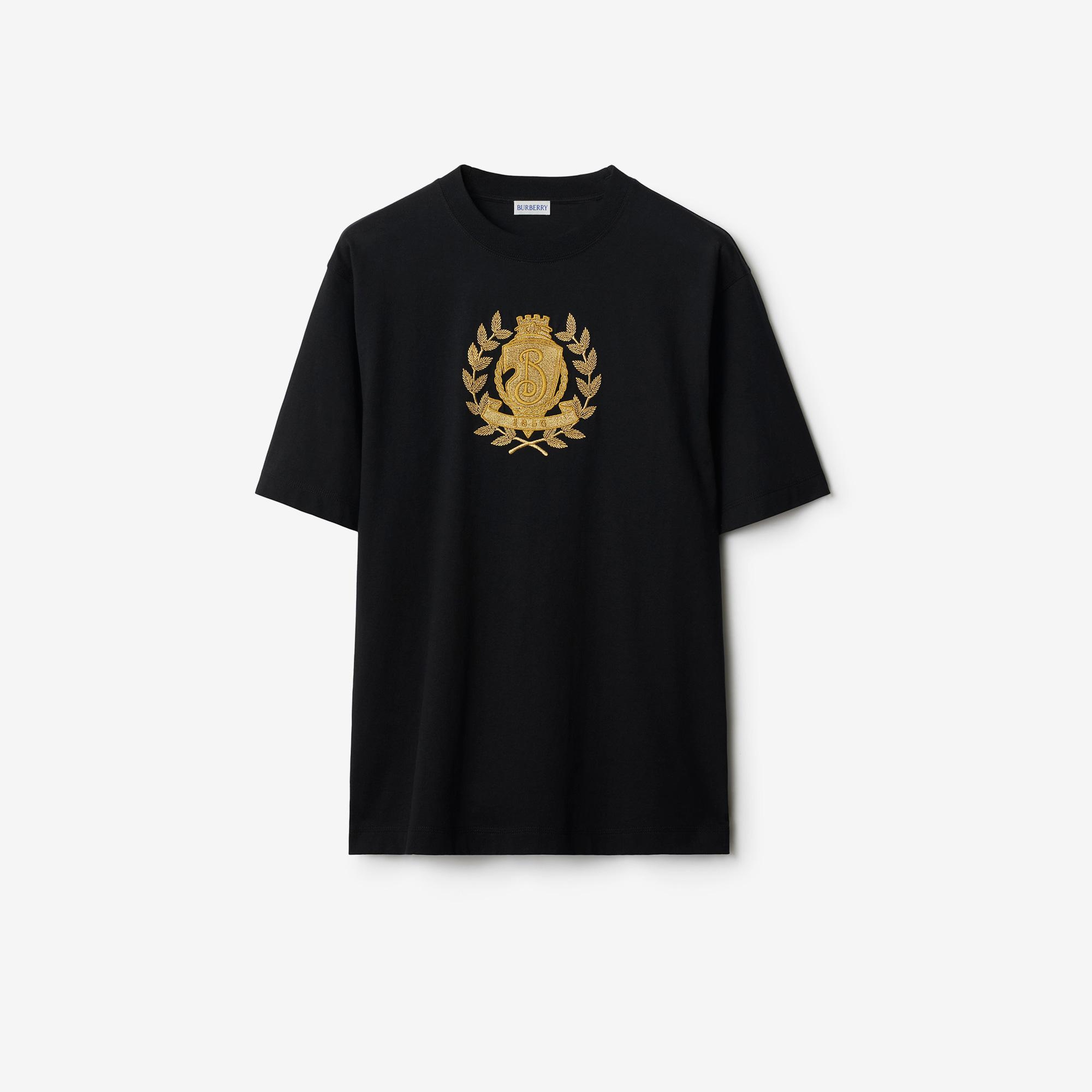 Burberry Sic Crest Cotton Erkek Siyah T-Shirt
