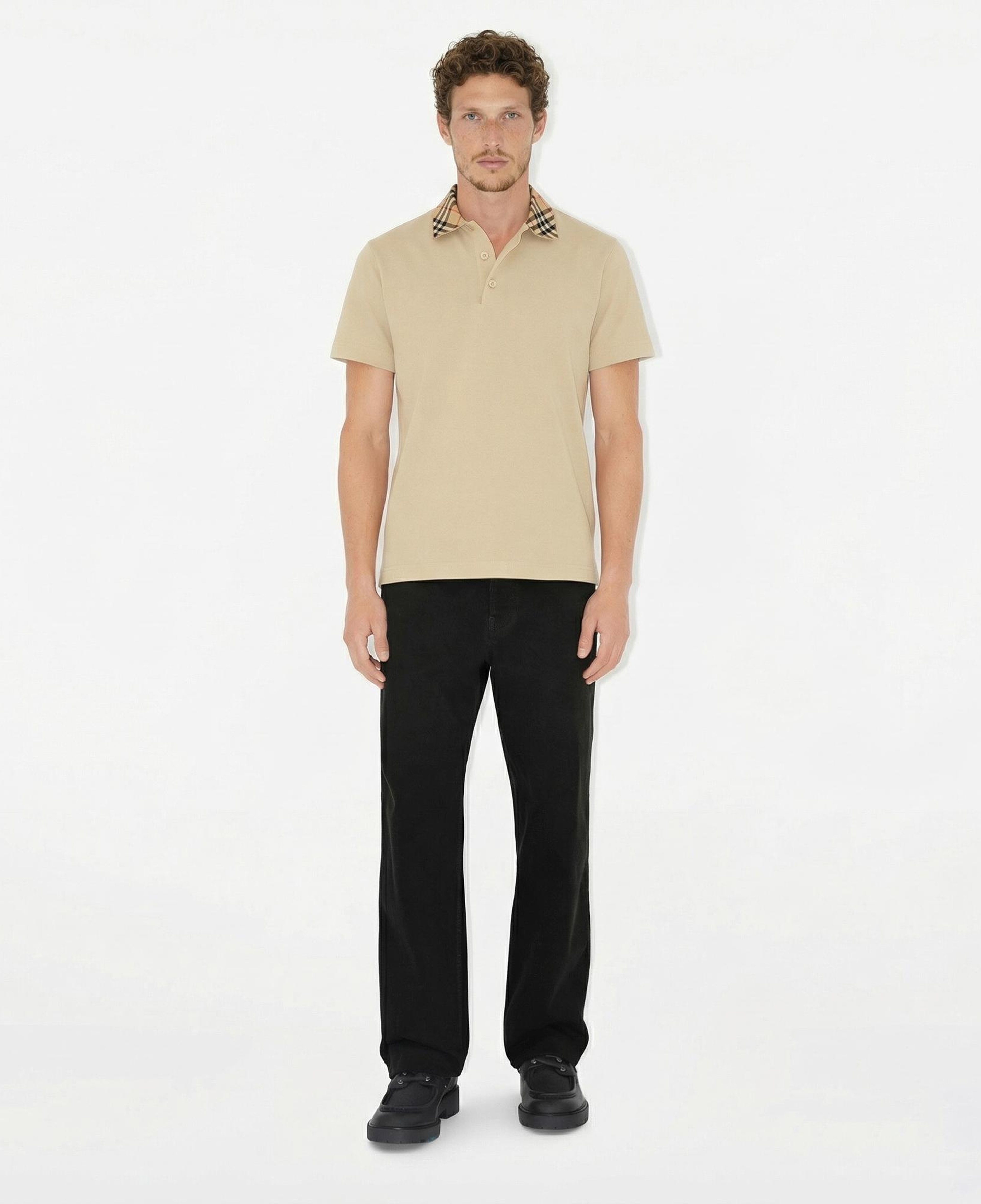 Burberry For Cotton Erkek Krem Polo