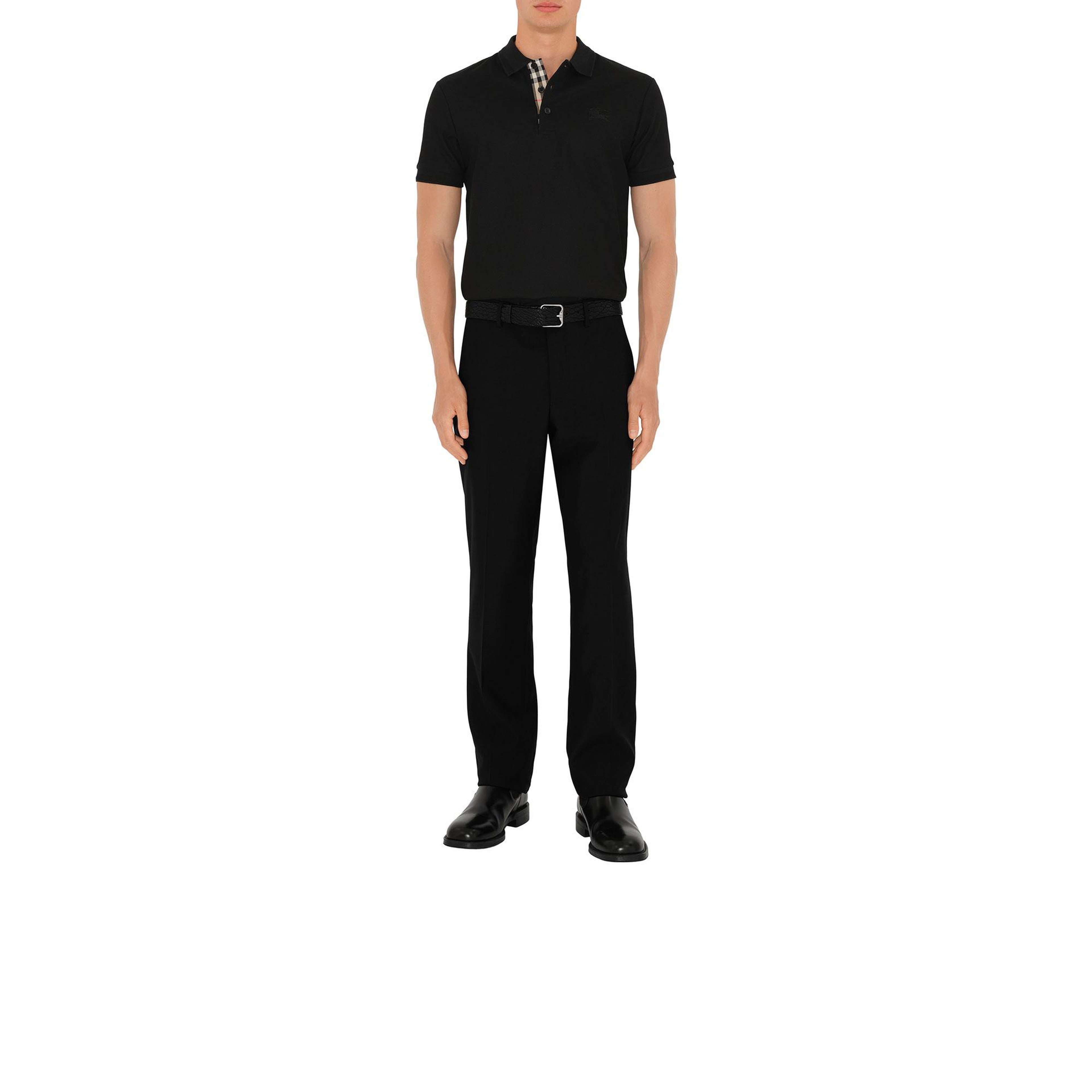 Burberry Eddie Cotton Erkek Siyah Polo