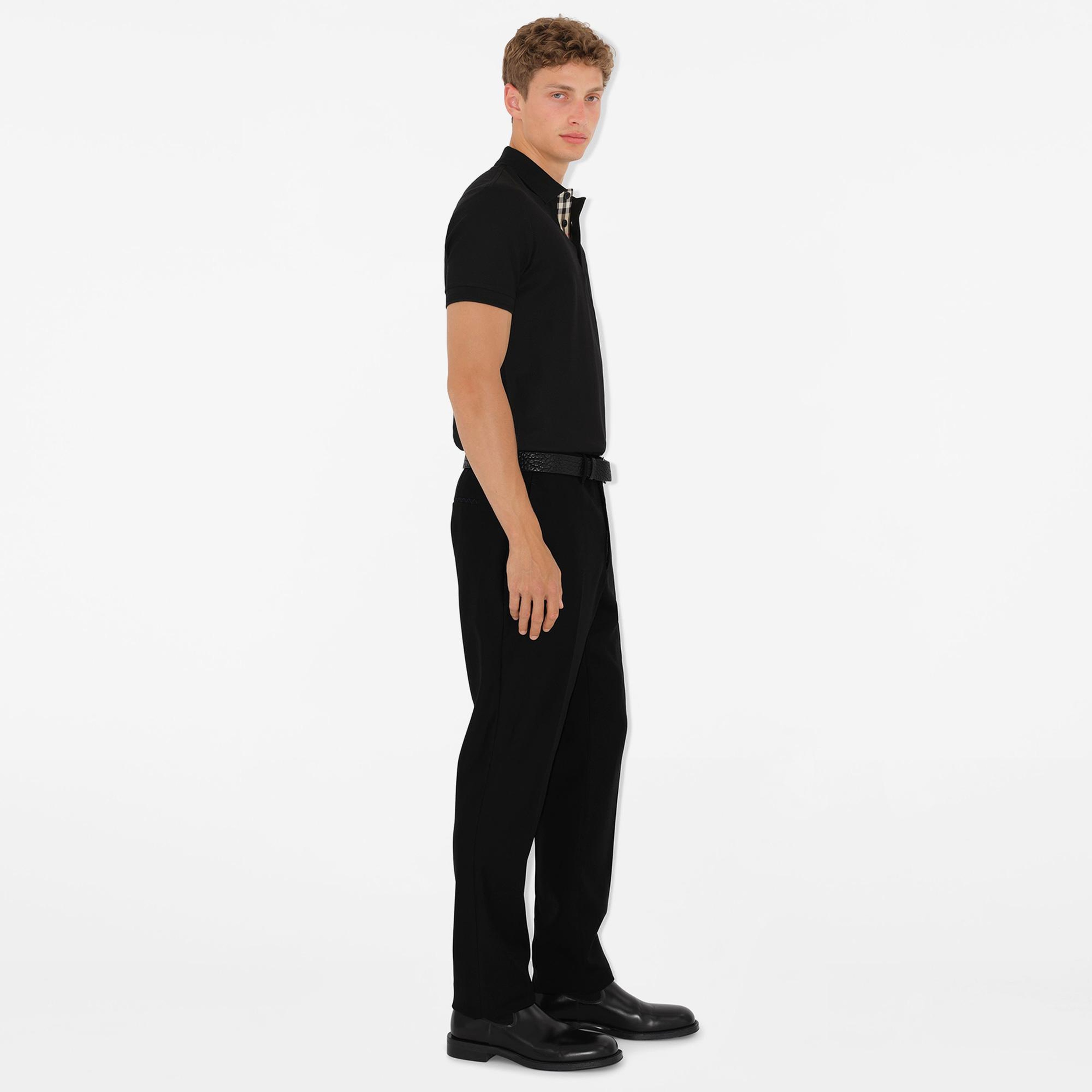 Burberry Eddie Cotton Erkek Siyah Polo