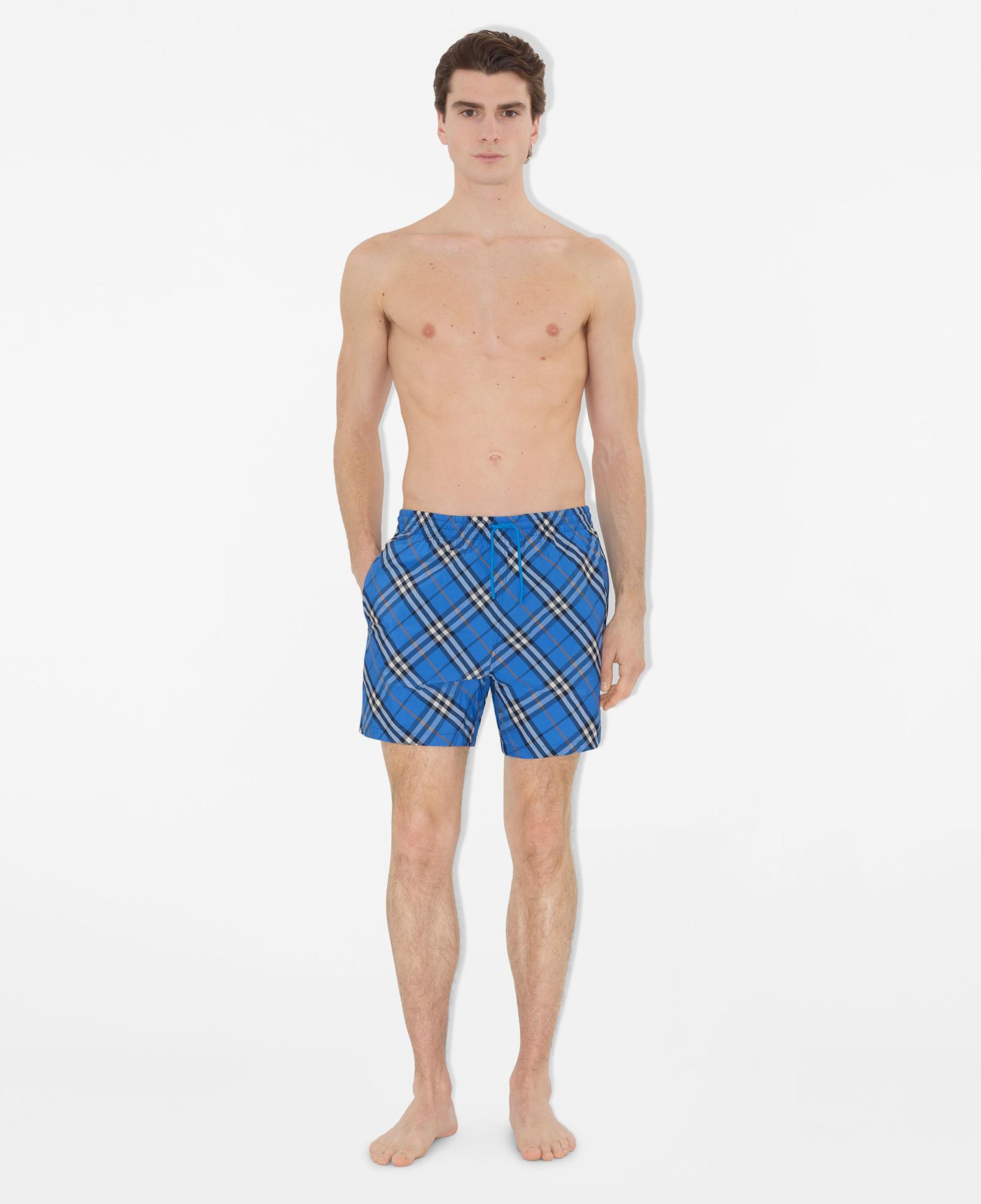 Burberry Check Erkek Mavi Deniz Şortu