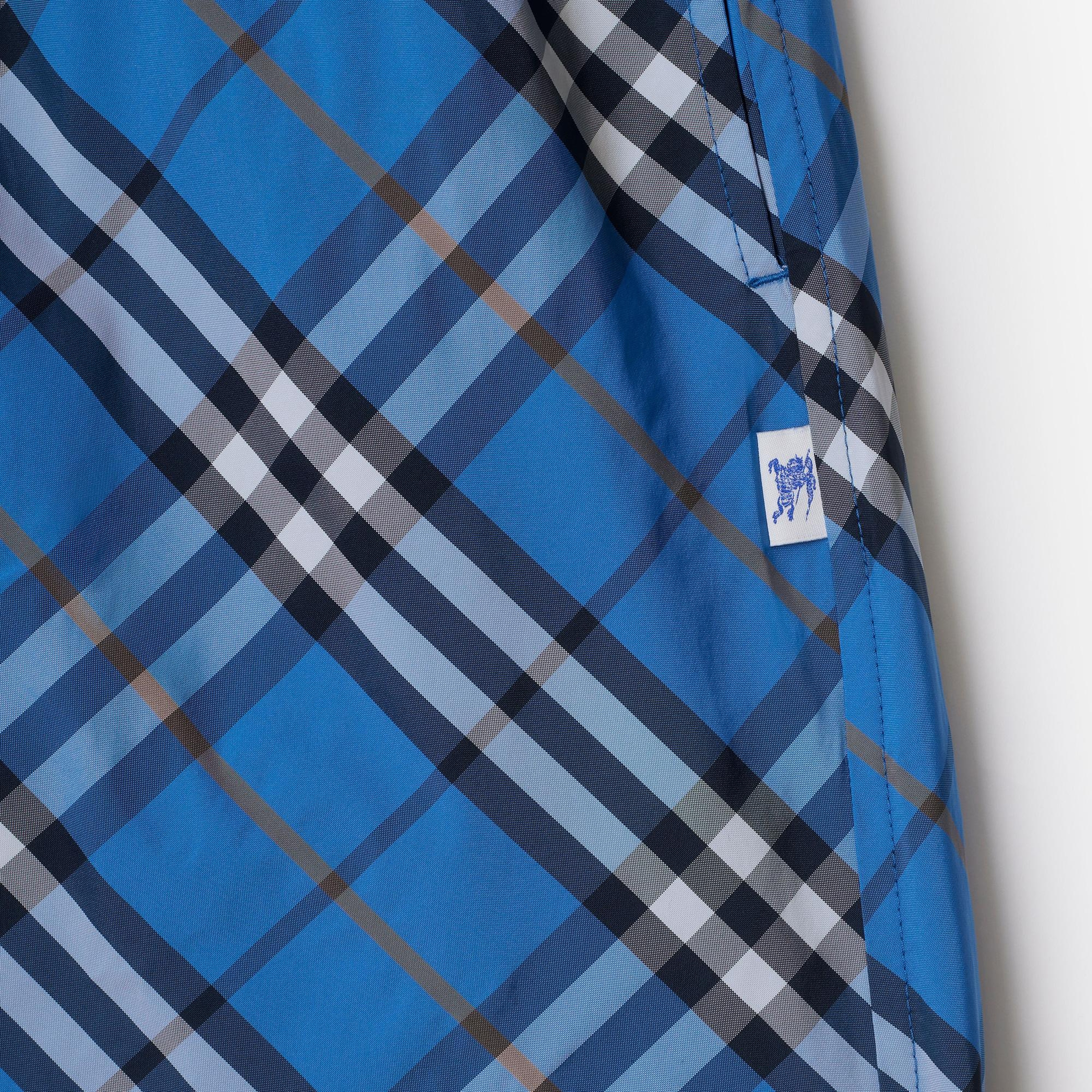 Burberry Check Erkek Mavi Deniz Şortu