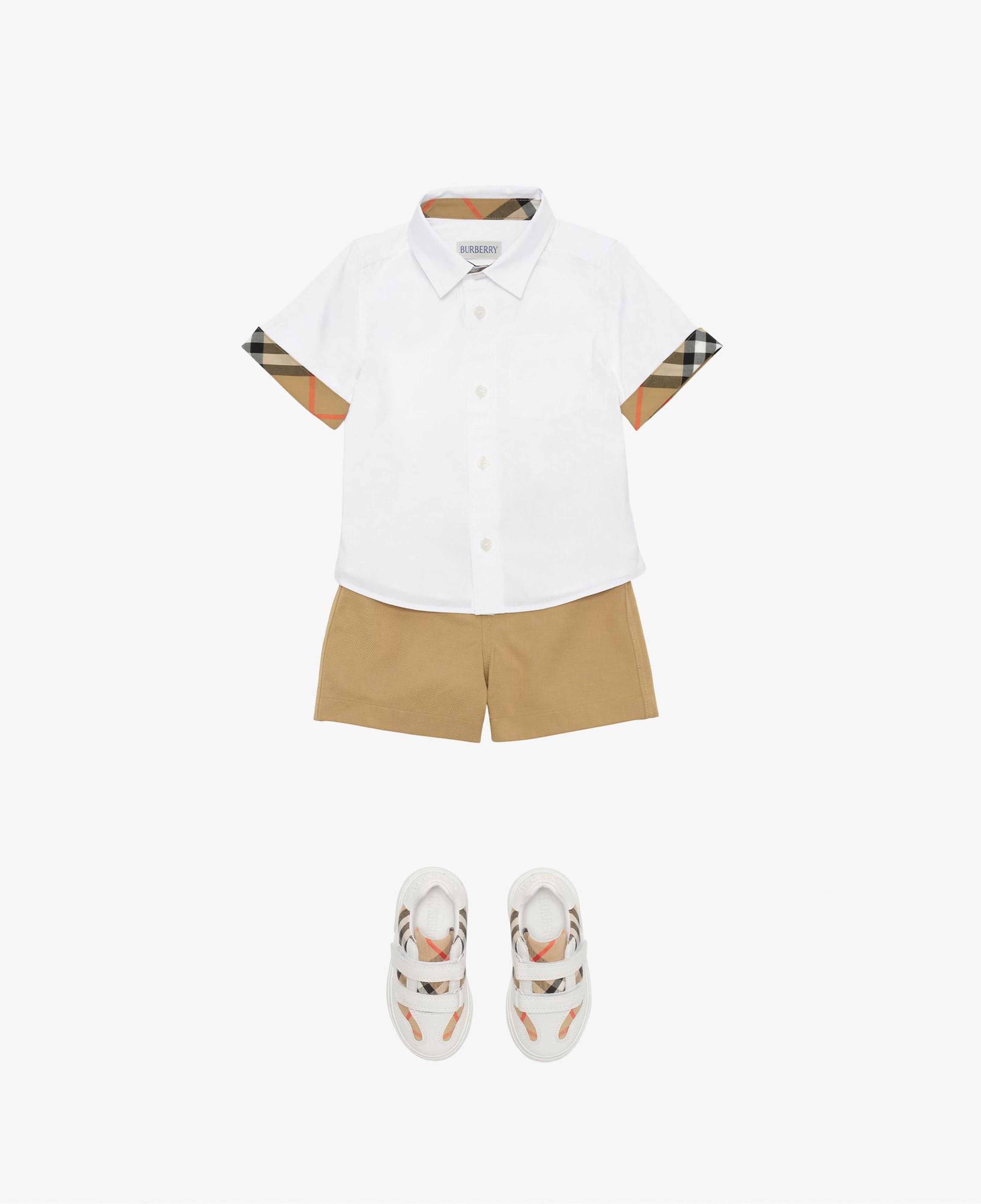 Burberry Owen Check Çocuk Beyaz Gömlek