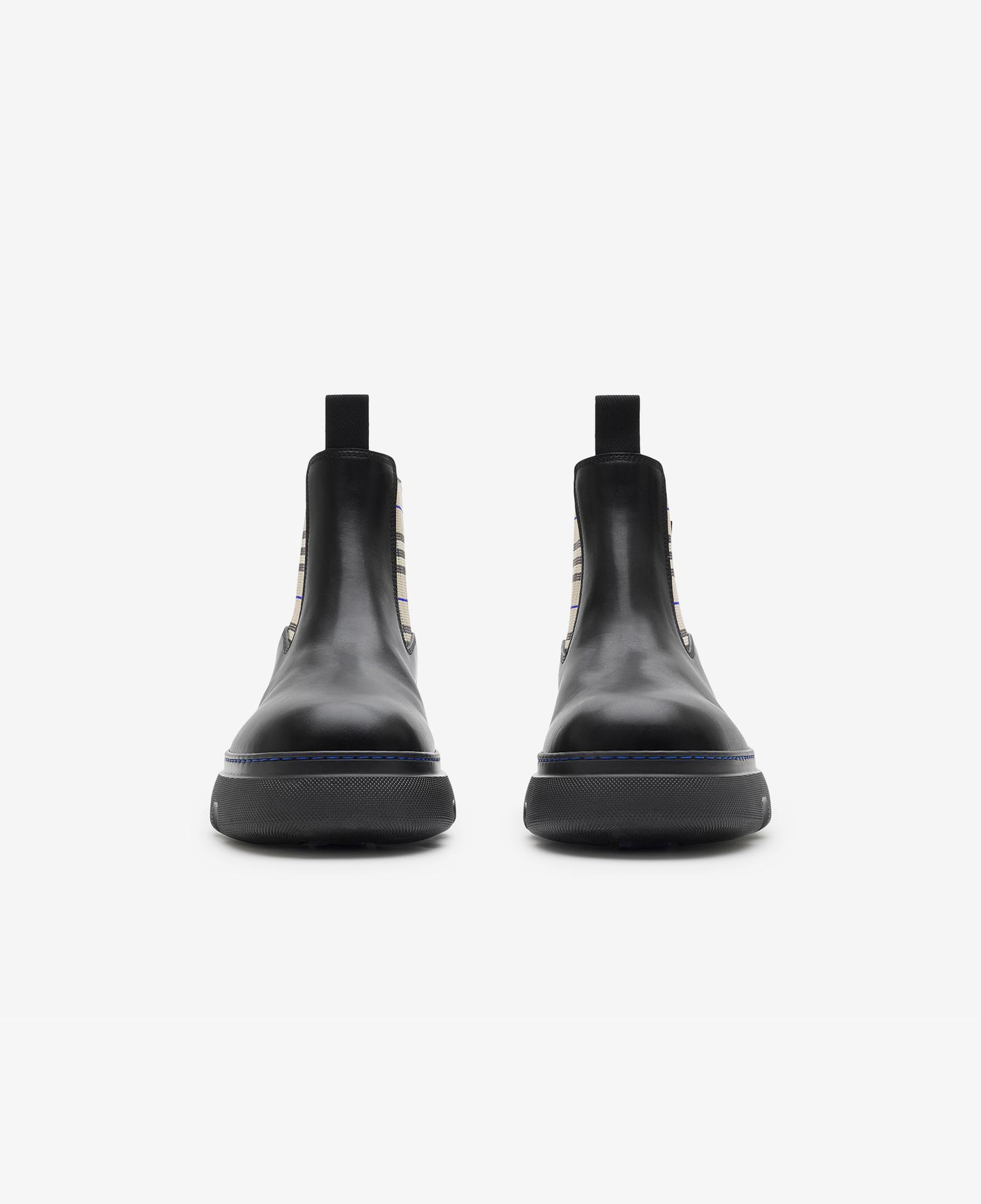 Burberry Leather Creeper Low Chelsea Erkek Siyah Bot