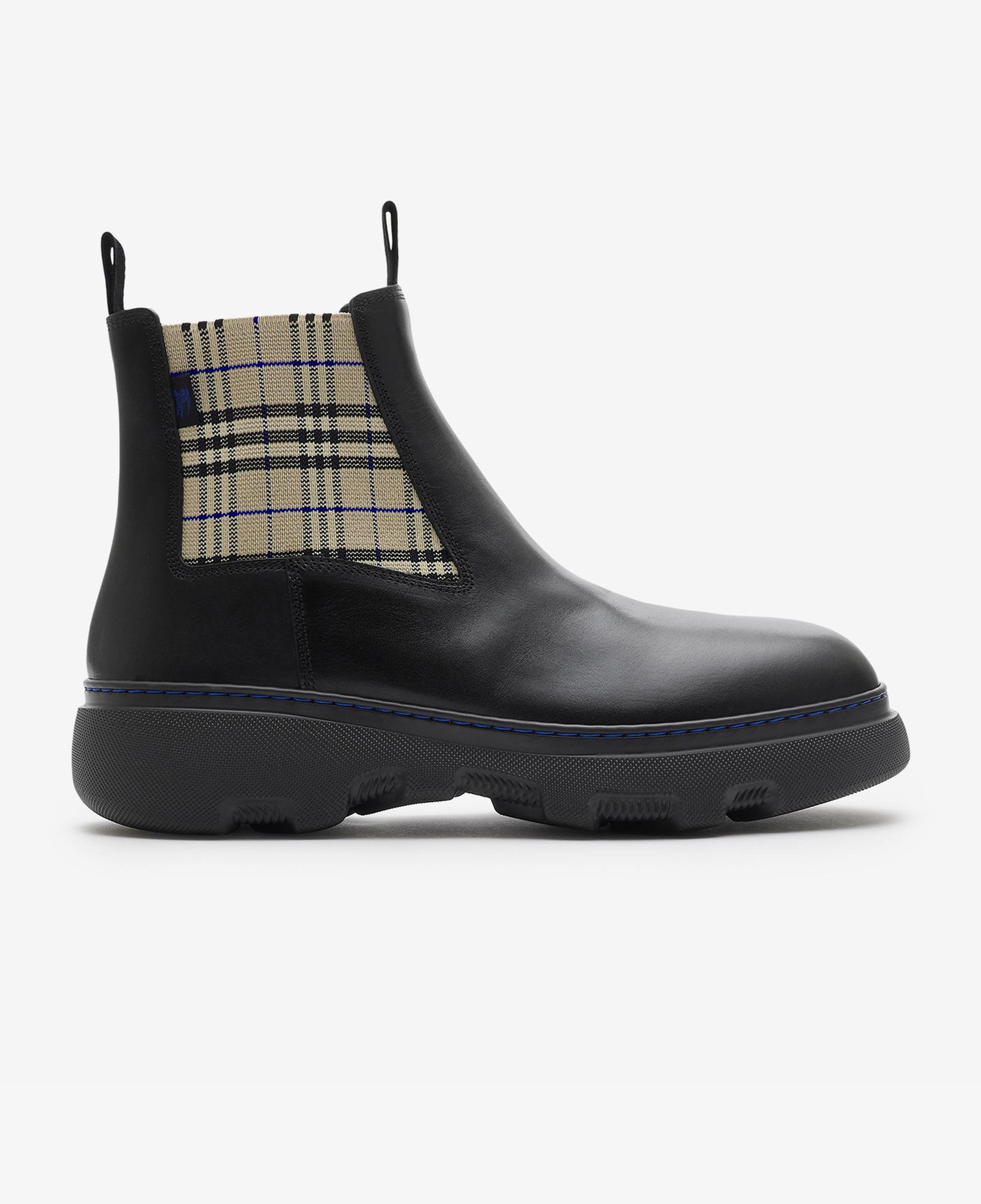 Burberry Leather Creeper Low Chelsea Erkek Siyah Bot