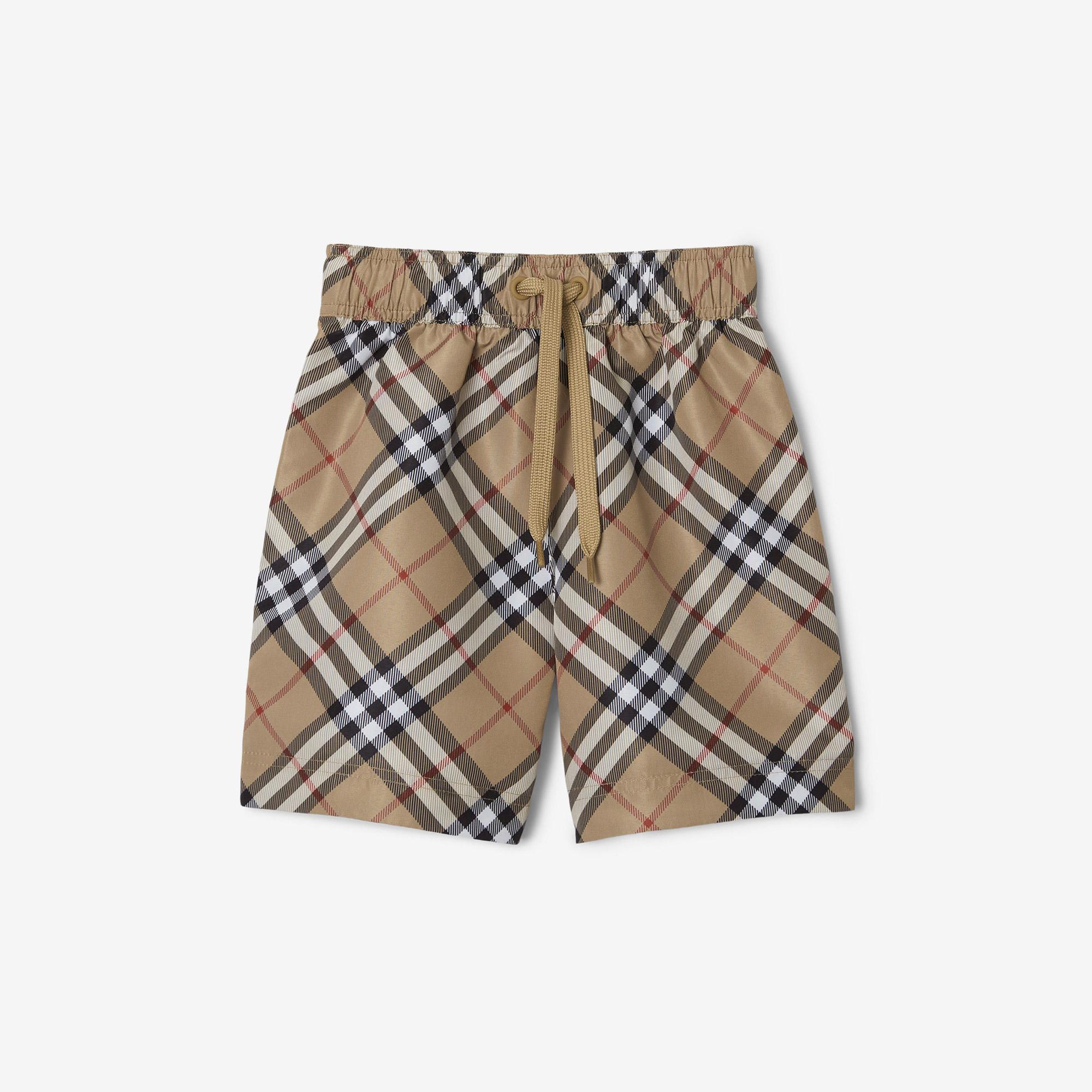 Burberry Check Çocuk Bej Deniz Şortu