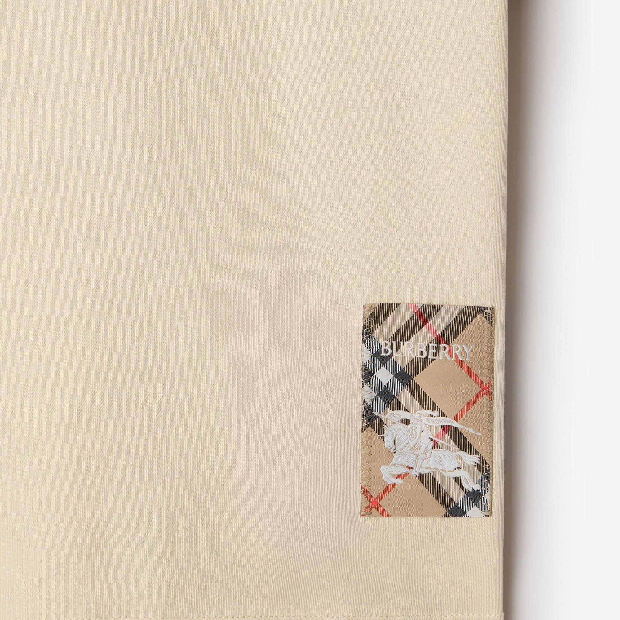 Burberry For Label Cotton Kadın Krem T-Shirt