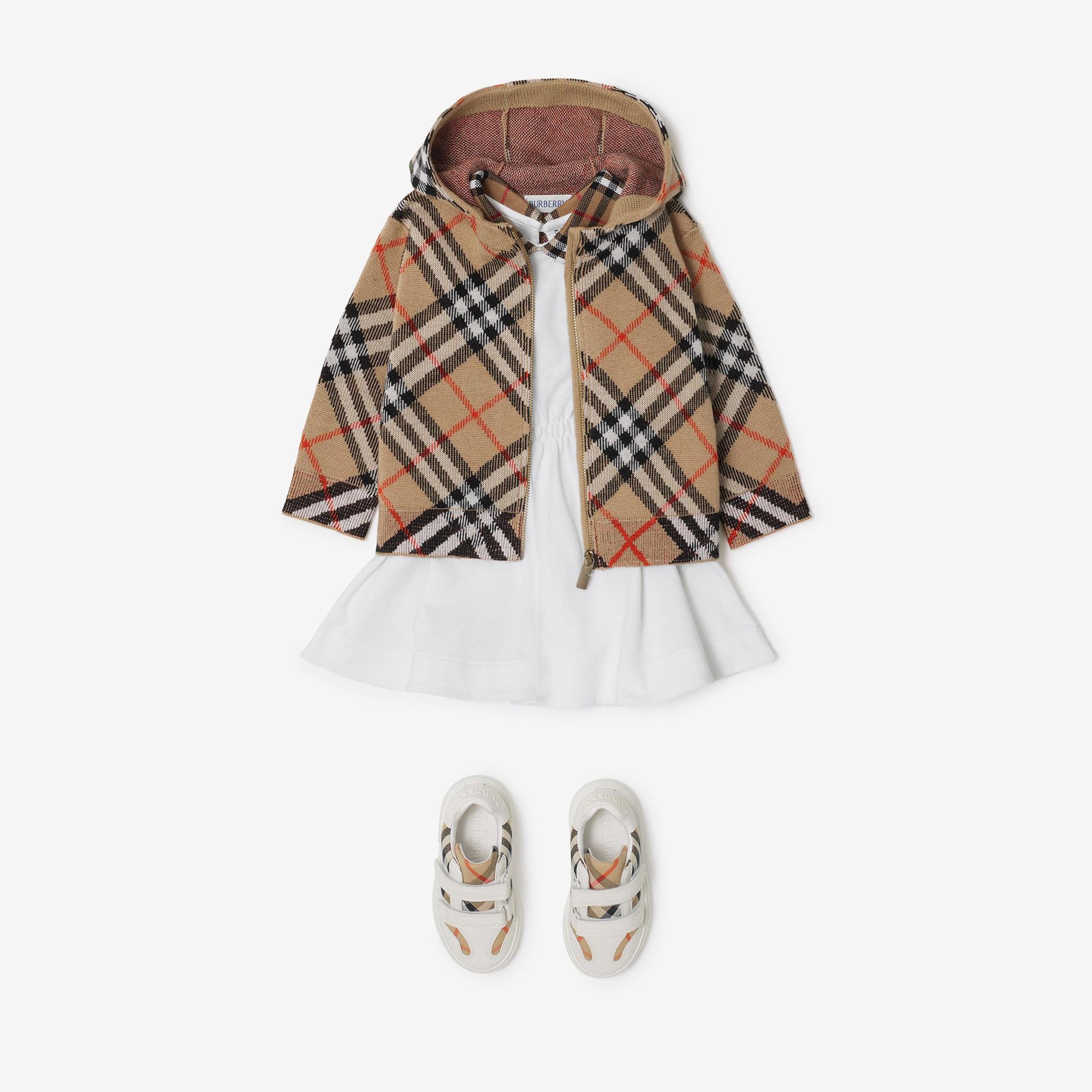 Burberry Jimmy Wool Zip Çocuk Bej Hoodie