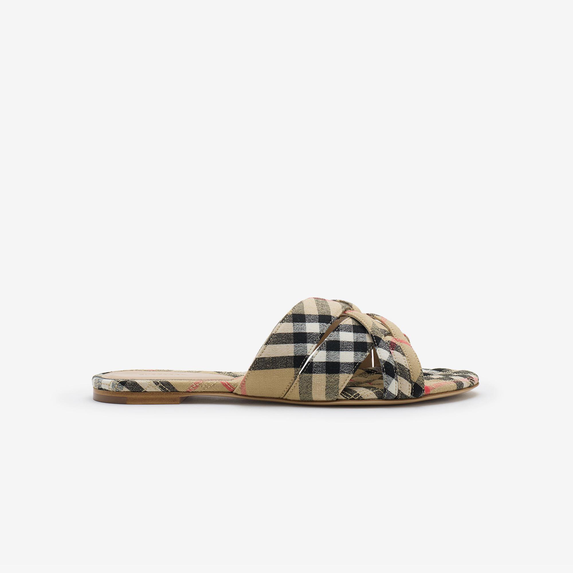 Burberry Check Cabana Kadın Bej Sneaker