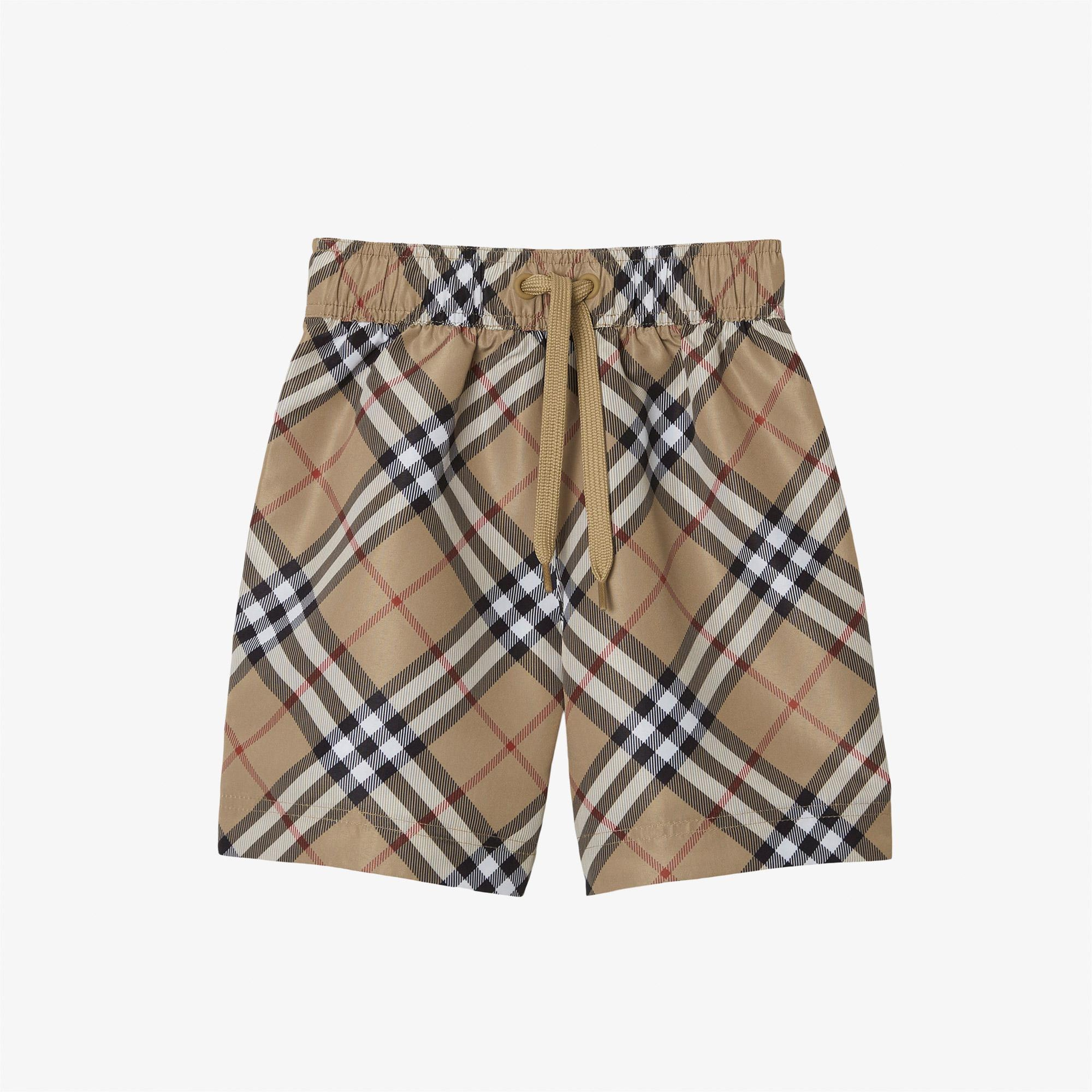 Burberry Check Çocuk Bej Deniz Şortu