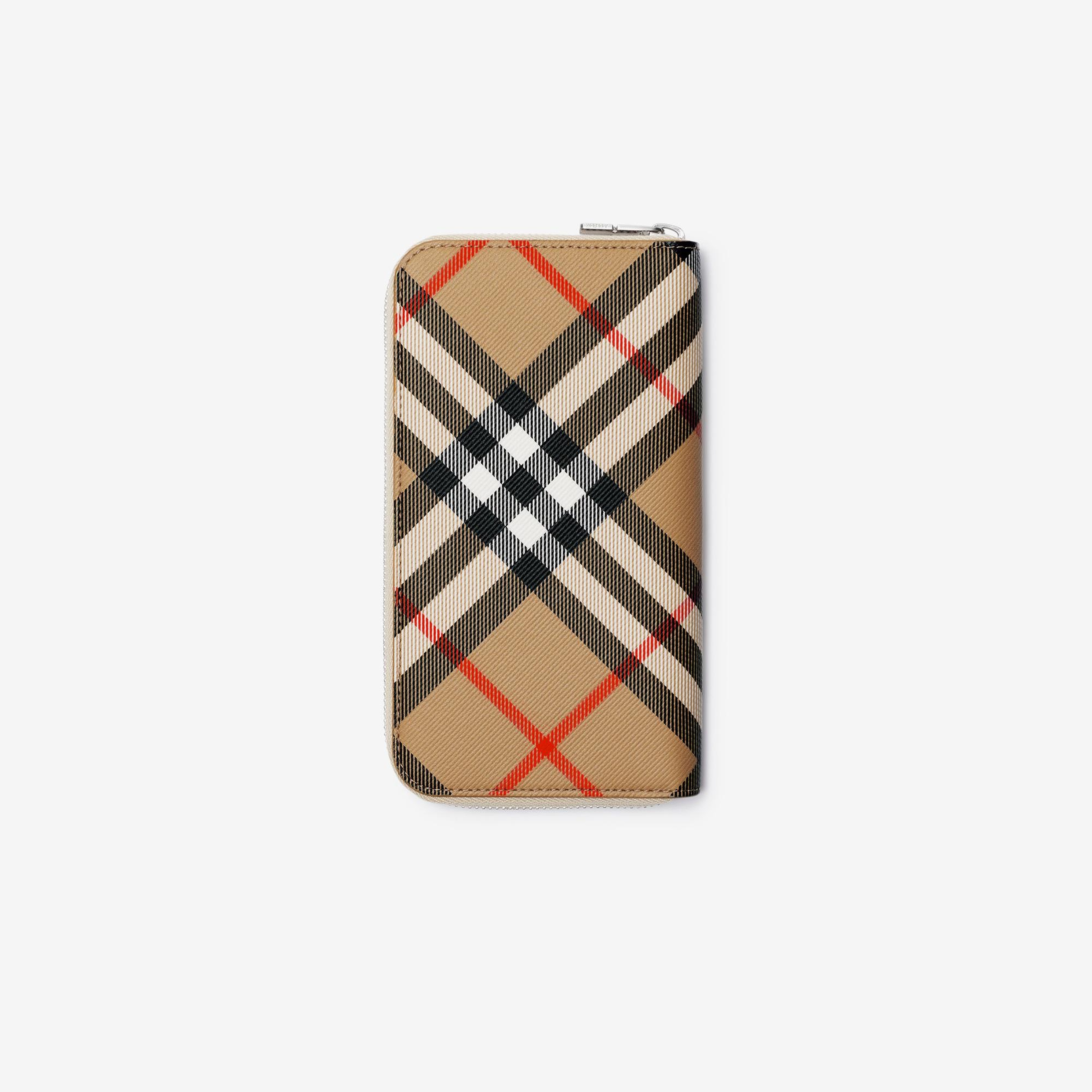 Burberry Check Zip Erkek Bej Cüzdan