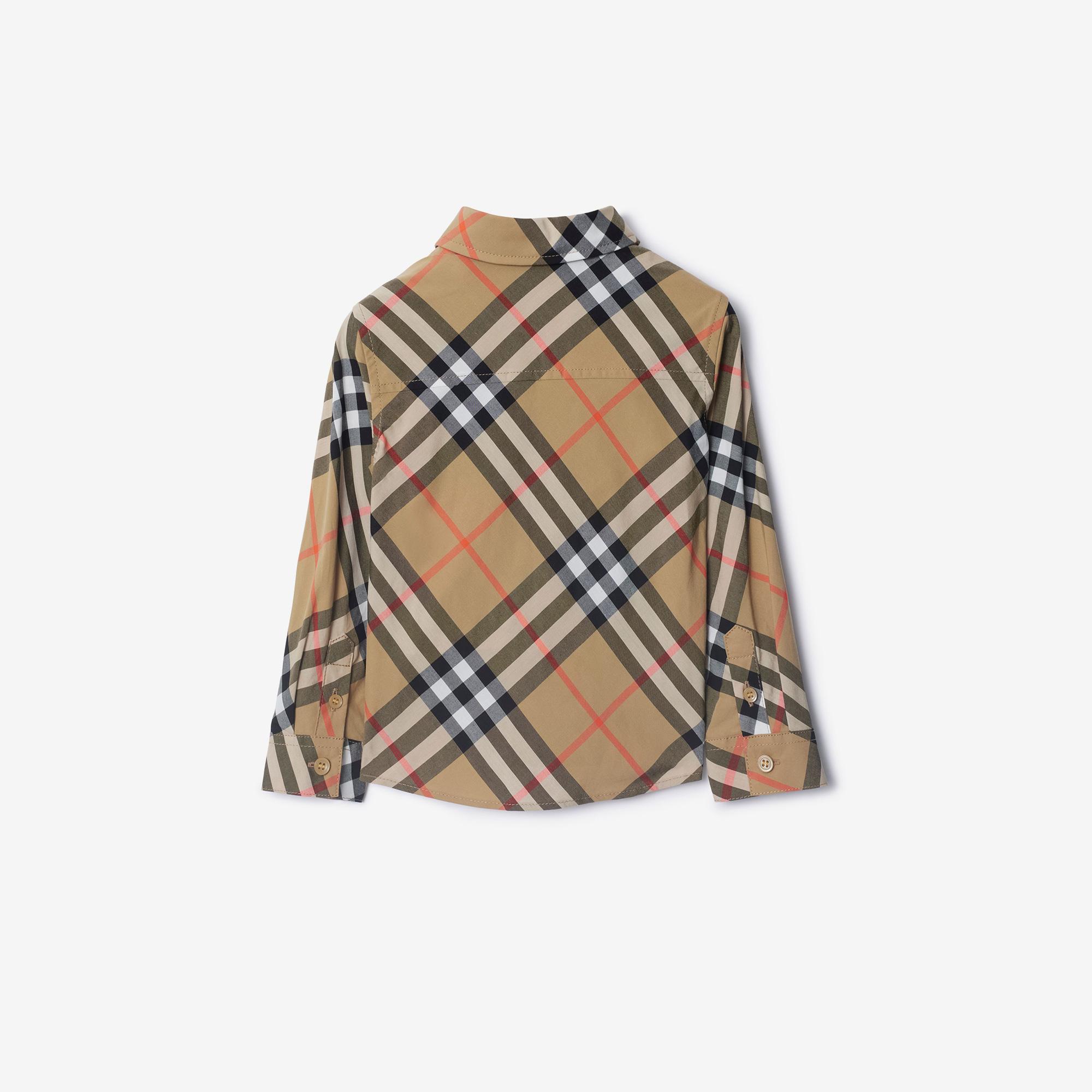 Burberry Check Pamuklu Çocuk Bej Gömlek