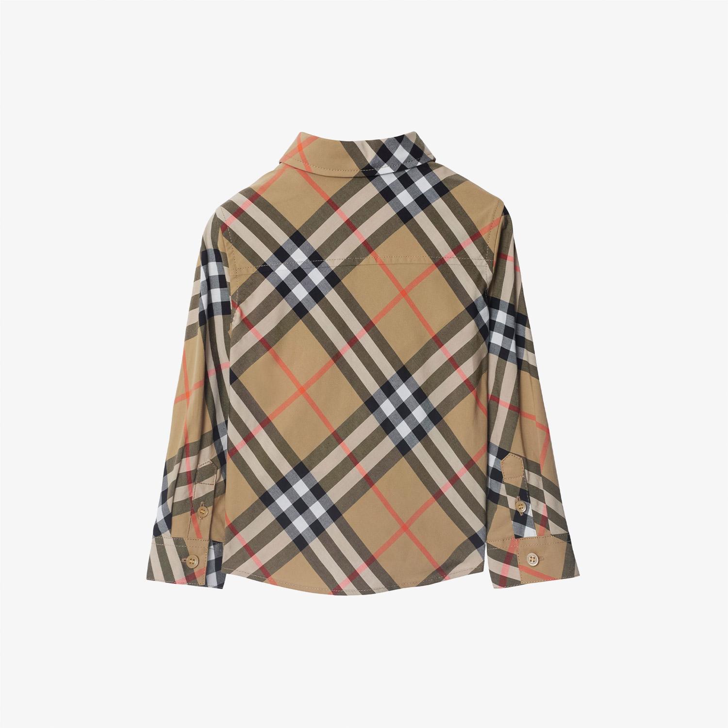 Burberry Check Pamuklu Çocuk Bej Gömlek