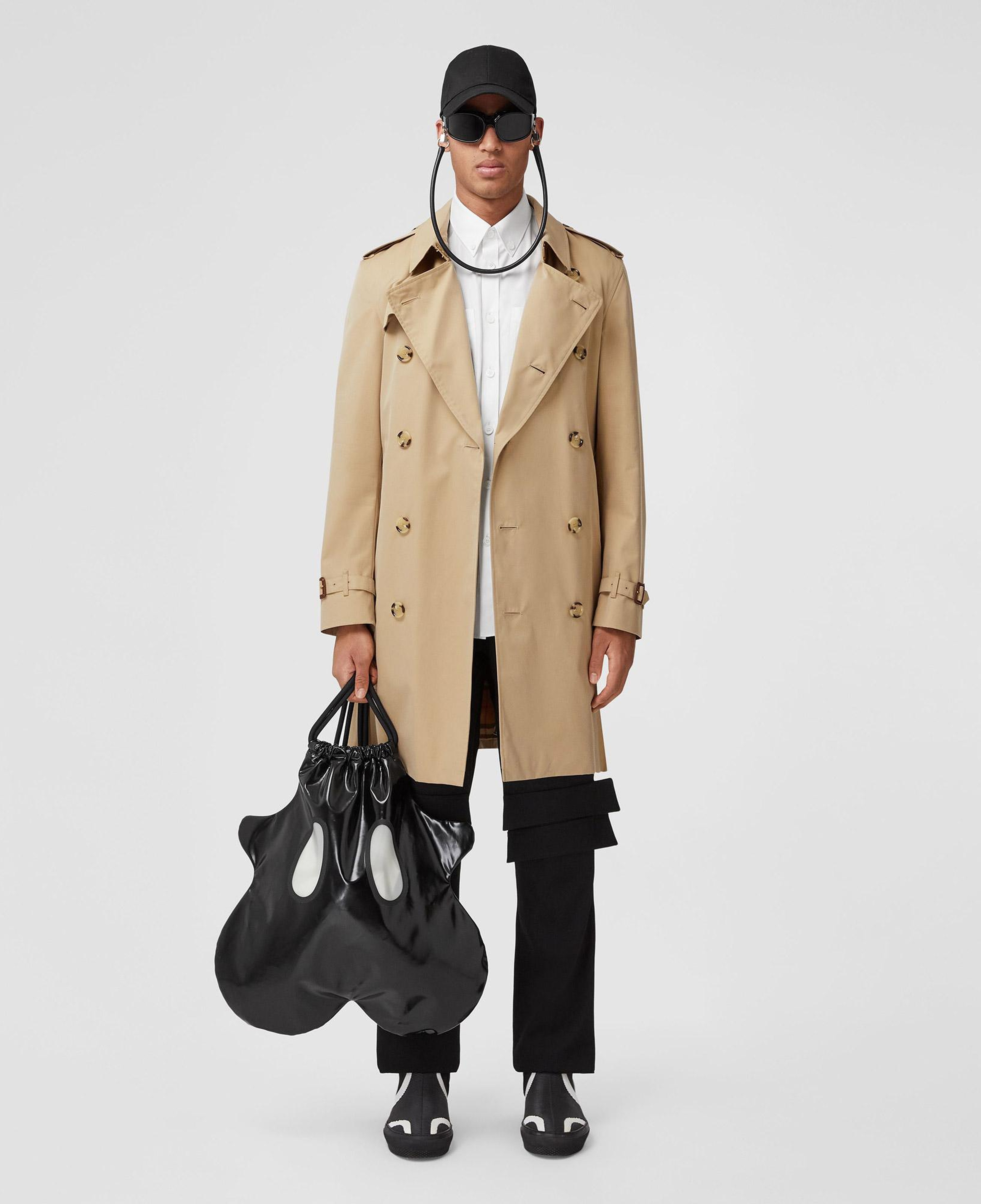 Burberry The Mid-Length Kensington Heritage Erkek Bej Trençkot