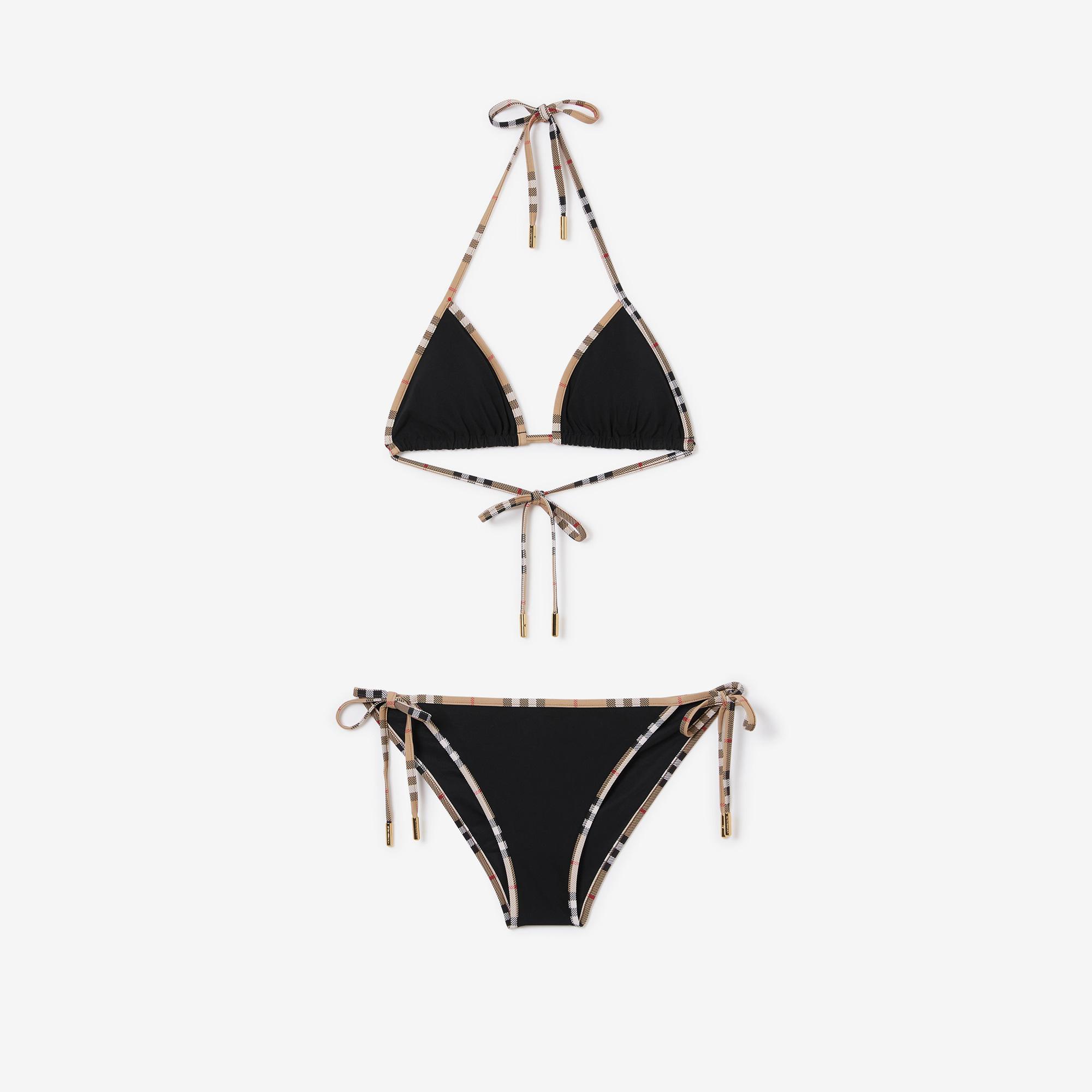 Burberry Check Trim Kadın Siyah Bikini Takımı