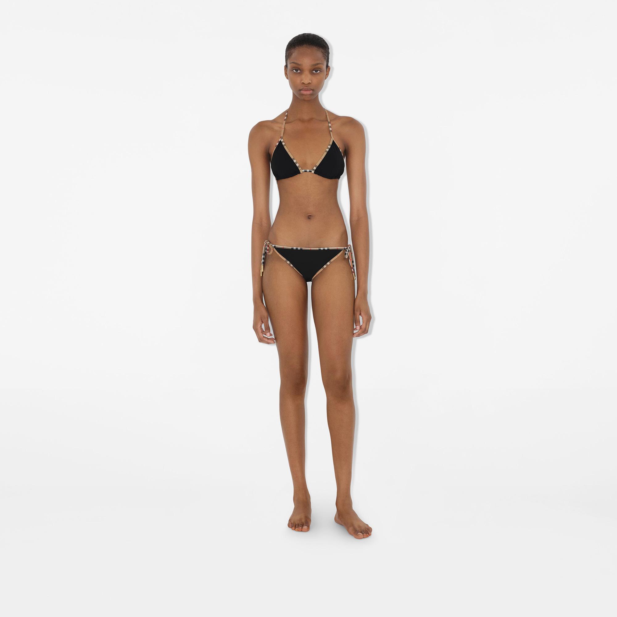 Burberry Check Trim Kadın Siyah Bikini Takımı