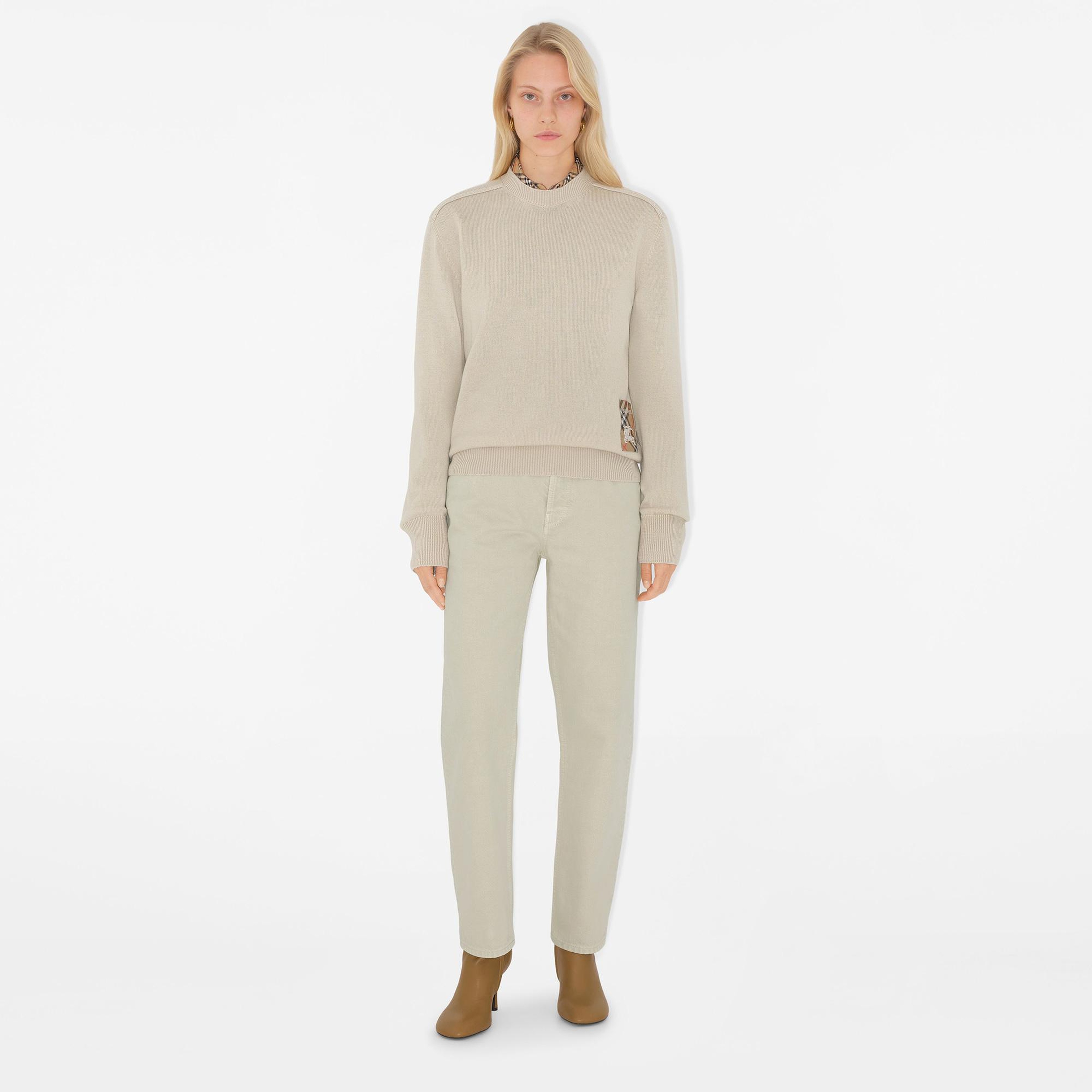 Burberry Smt Label Wool Kadın Krem Kazak