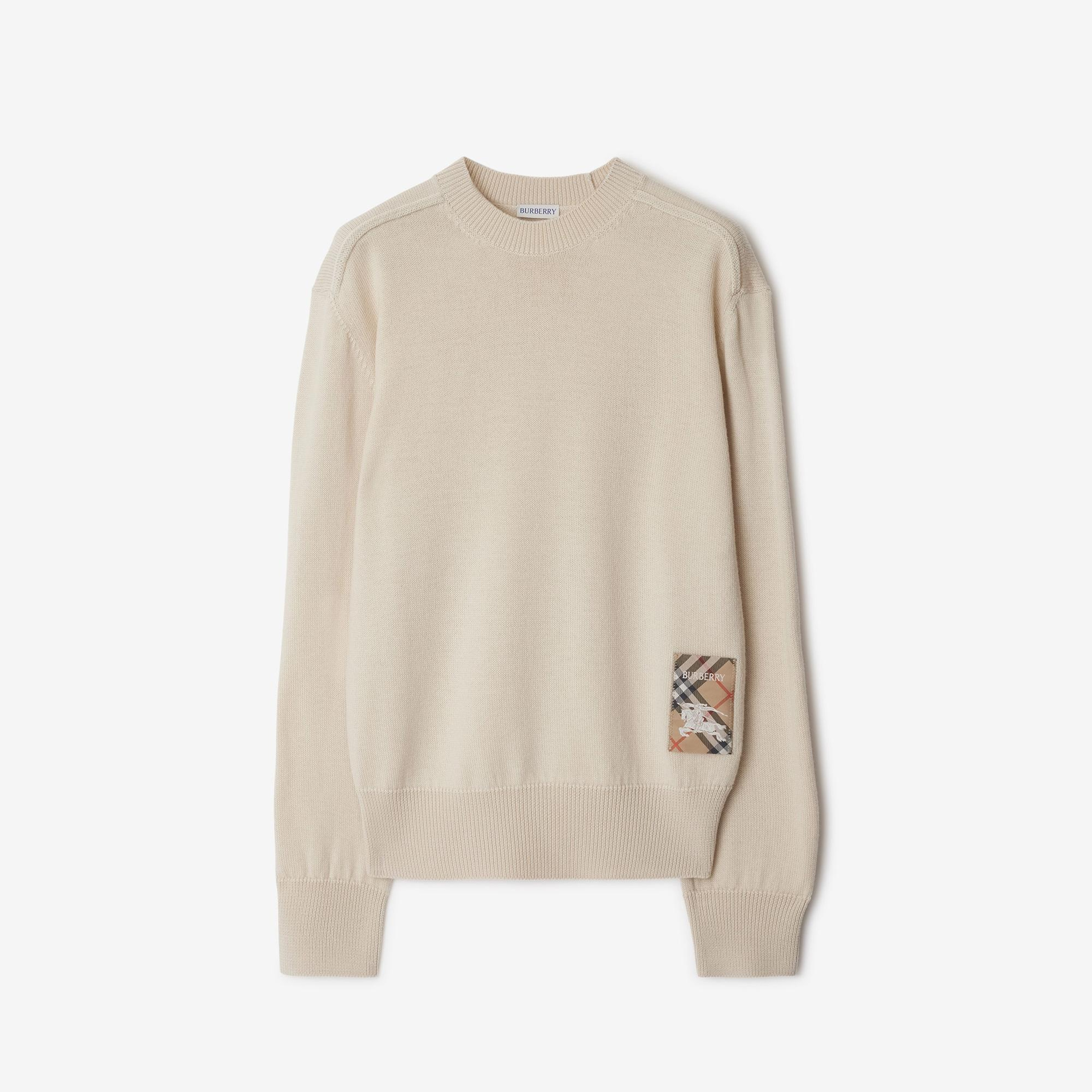 Burberry Smt Label Wool Kadın Krem Kazak