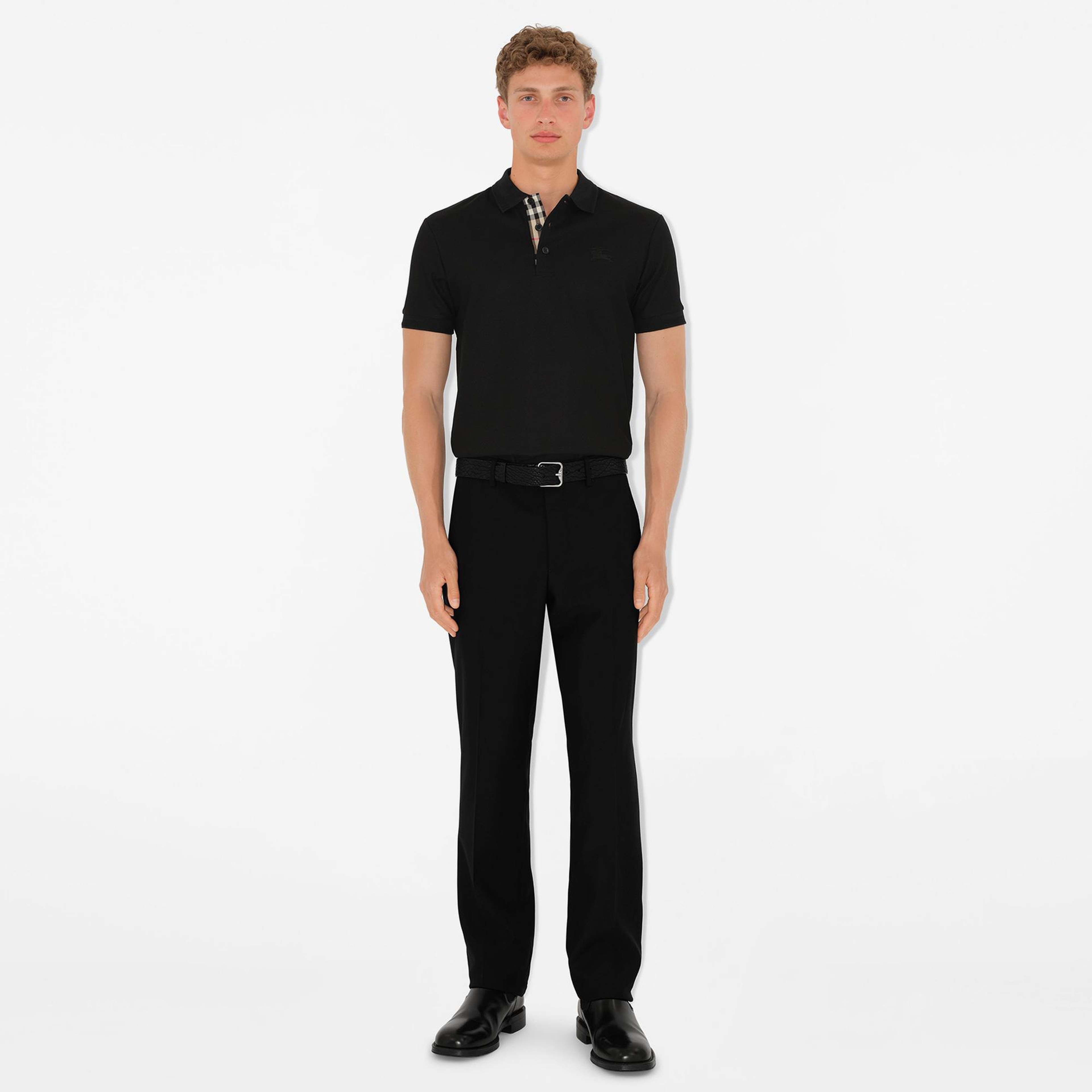 Burberry Eddie Cotton Erkek Siyah Polo