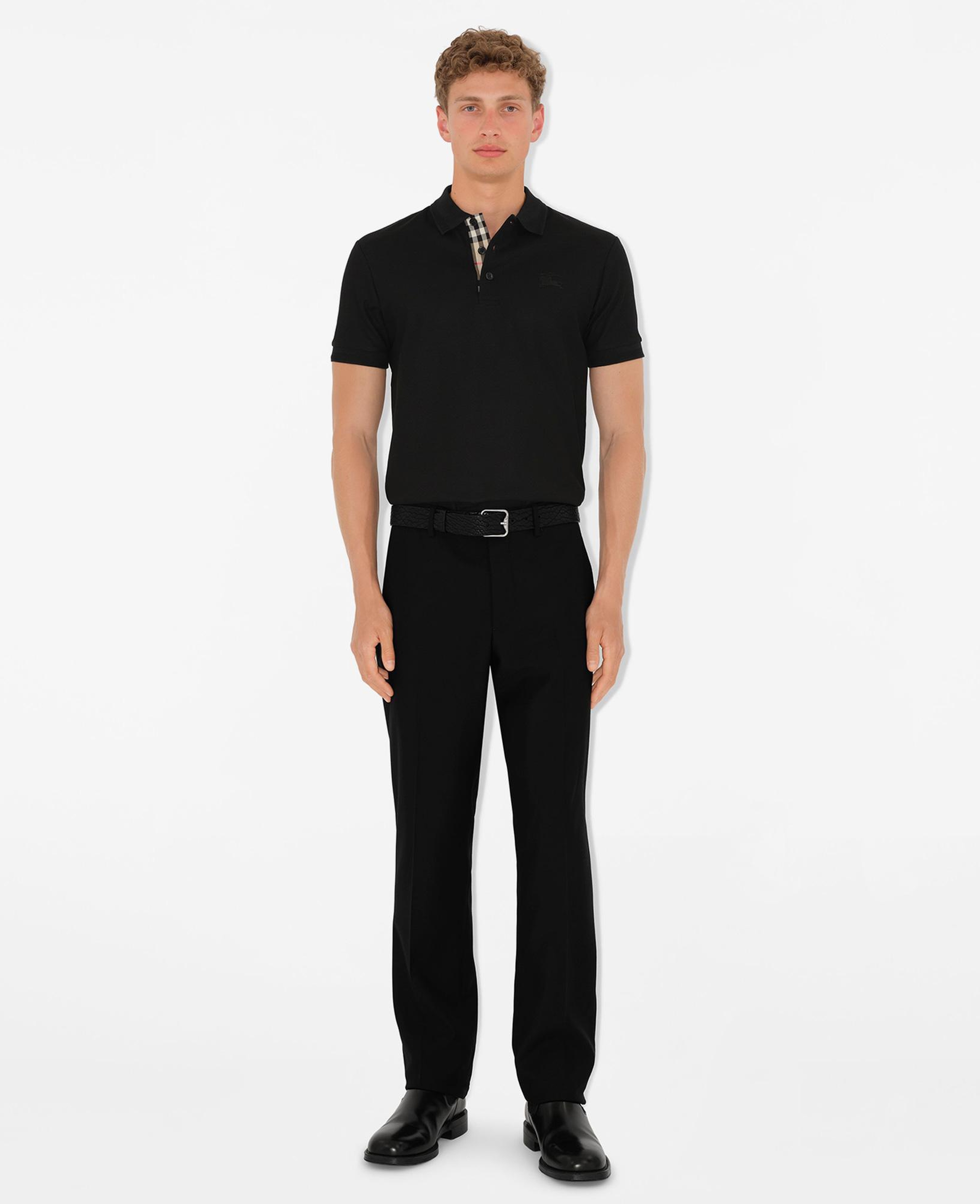 Burberry Eddie Cotton Erkek Siyah Polo