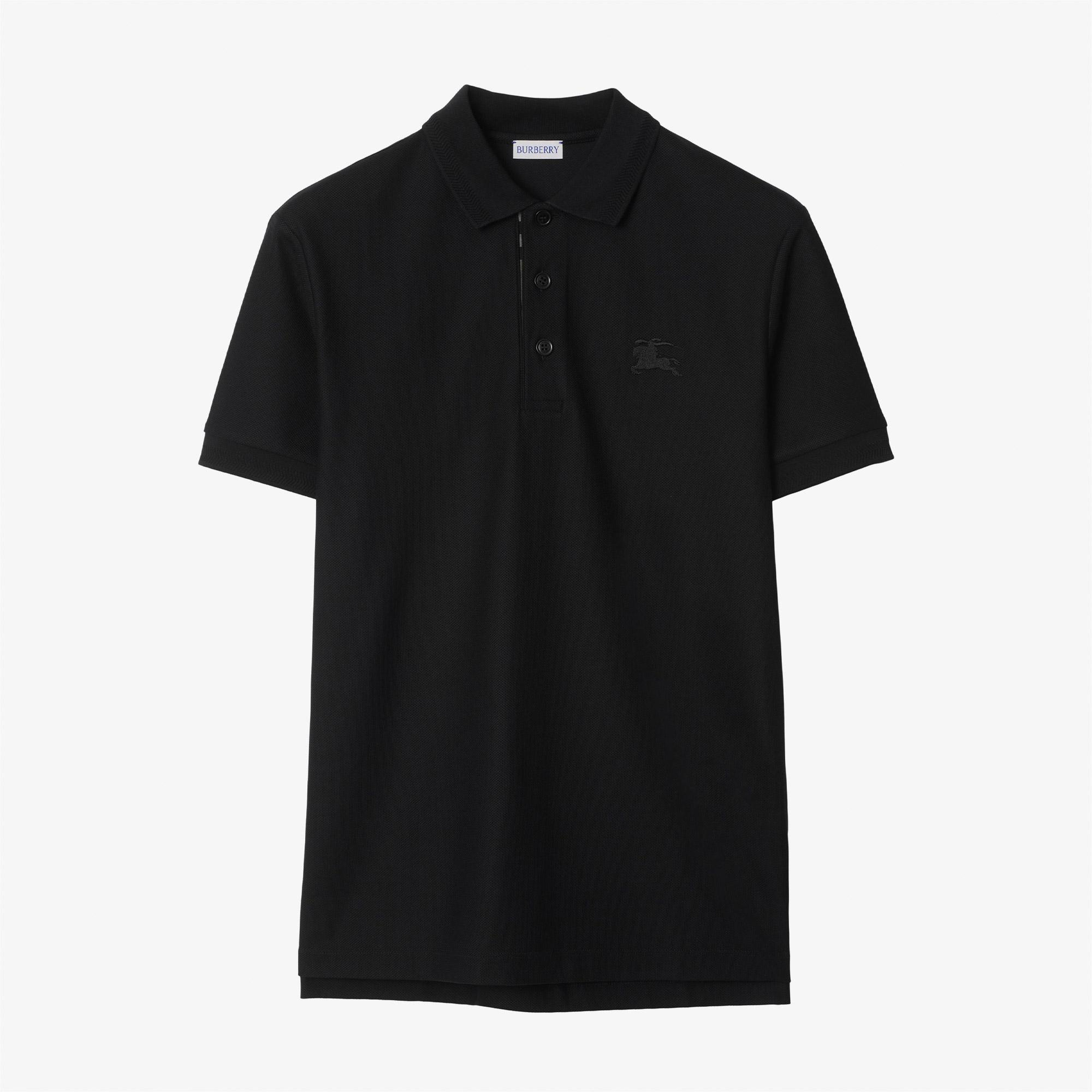 Burberry Eddie Cotton Erkek Siyah Polo