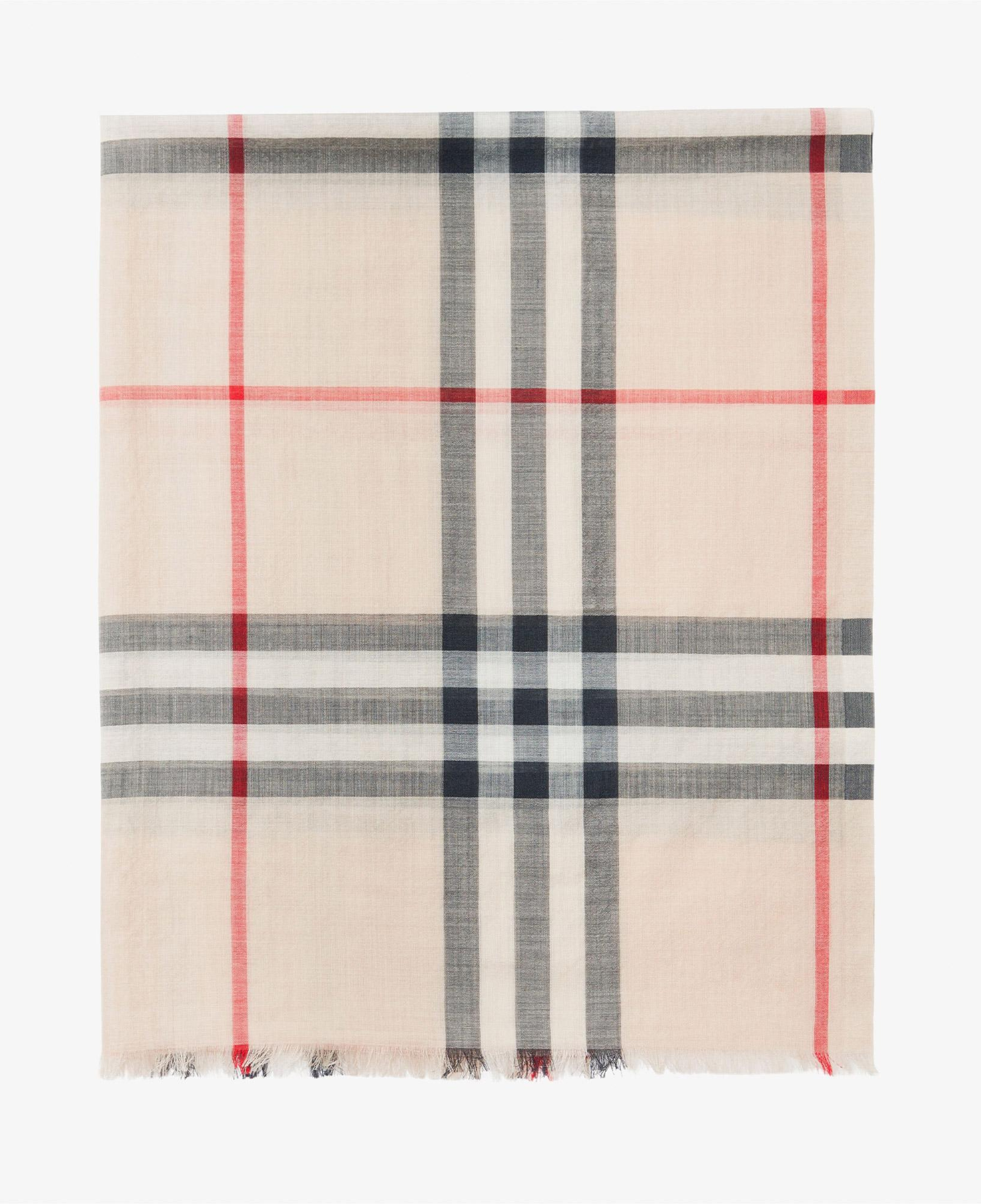 Burberry Gauze Wool Silk Kadın Krem Atkı