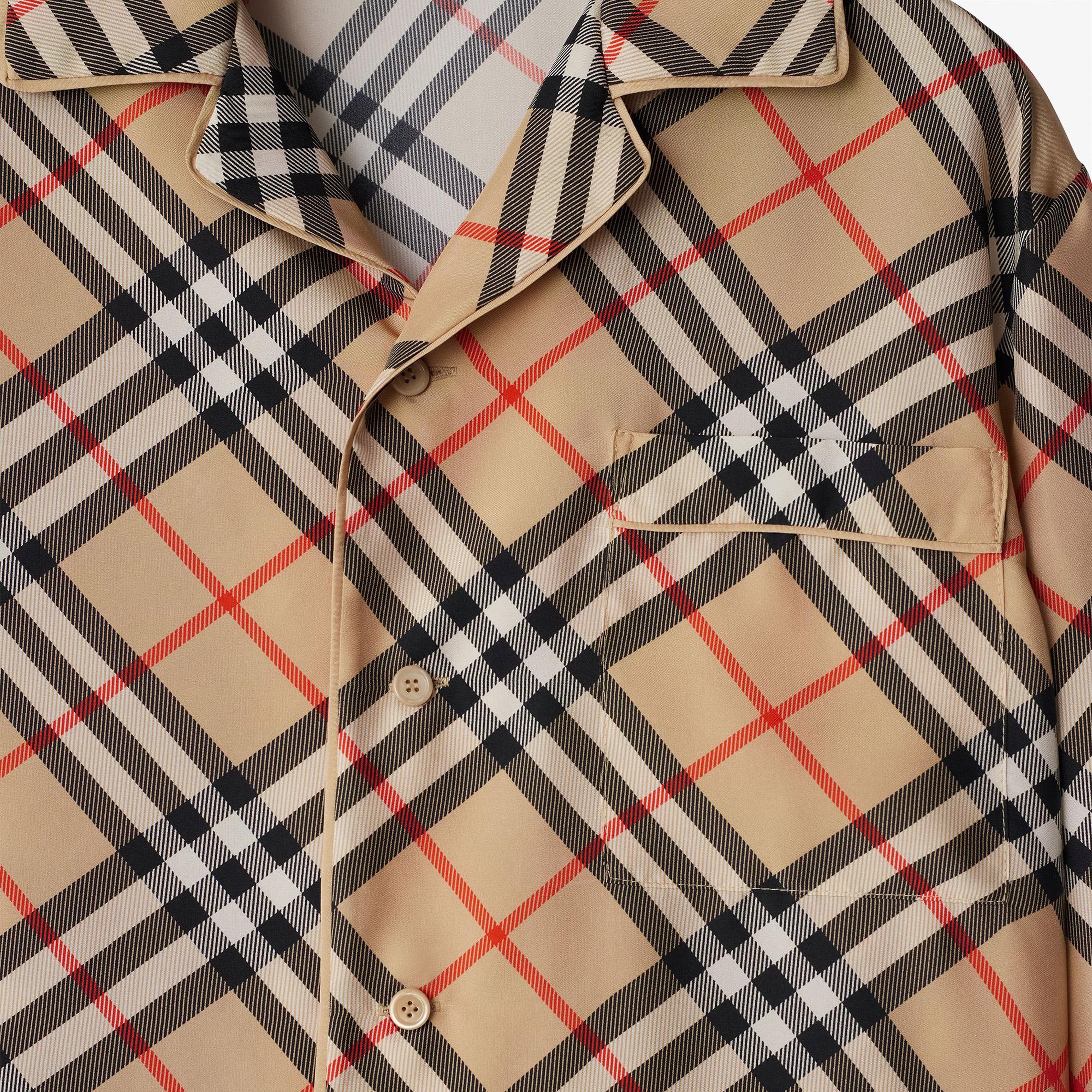 Burberry Check İpek Kadın Bej Gömlek