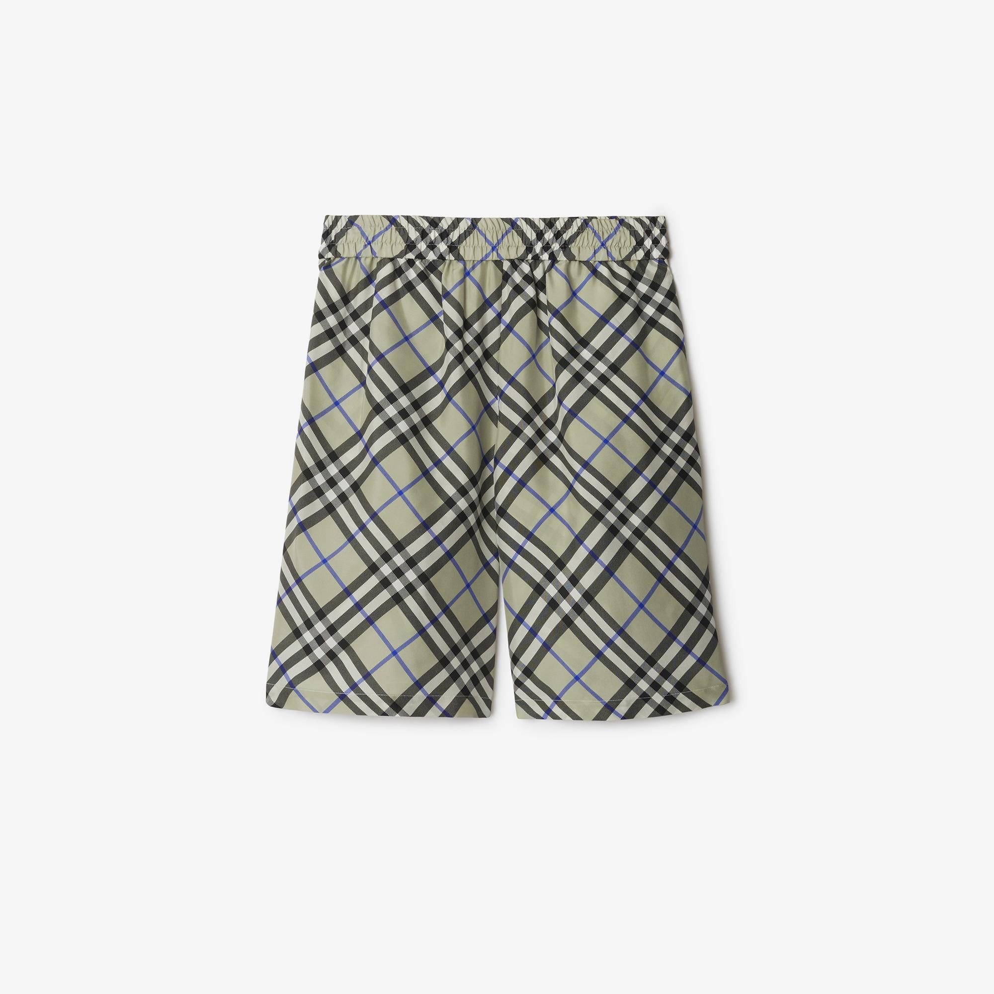 Burberry Check İpek Erkek Krem Rengi Şort