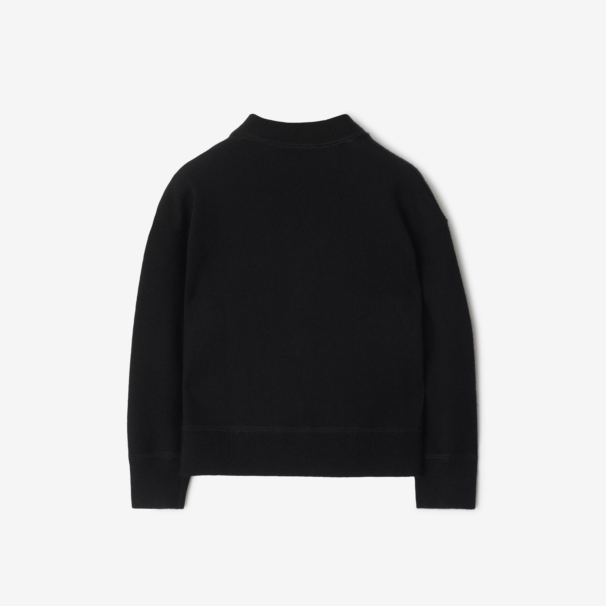 Burberry Romie Label Wool Cardigan Çocuk Siyah Hırka