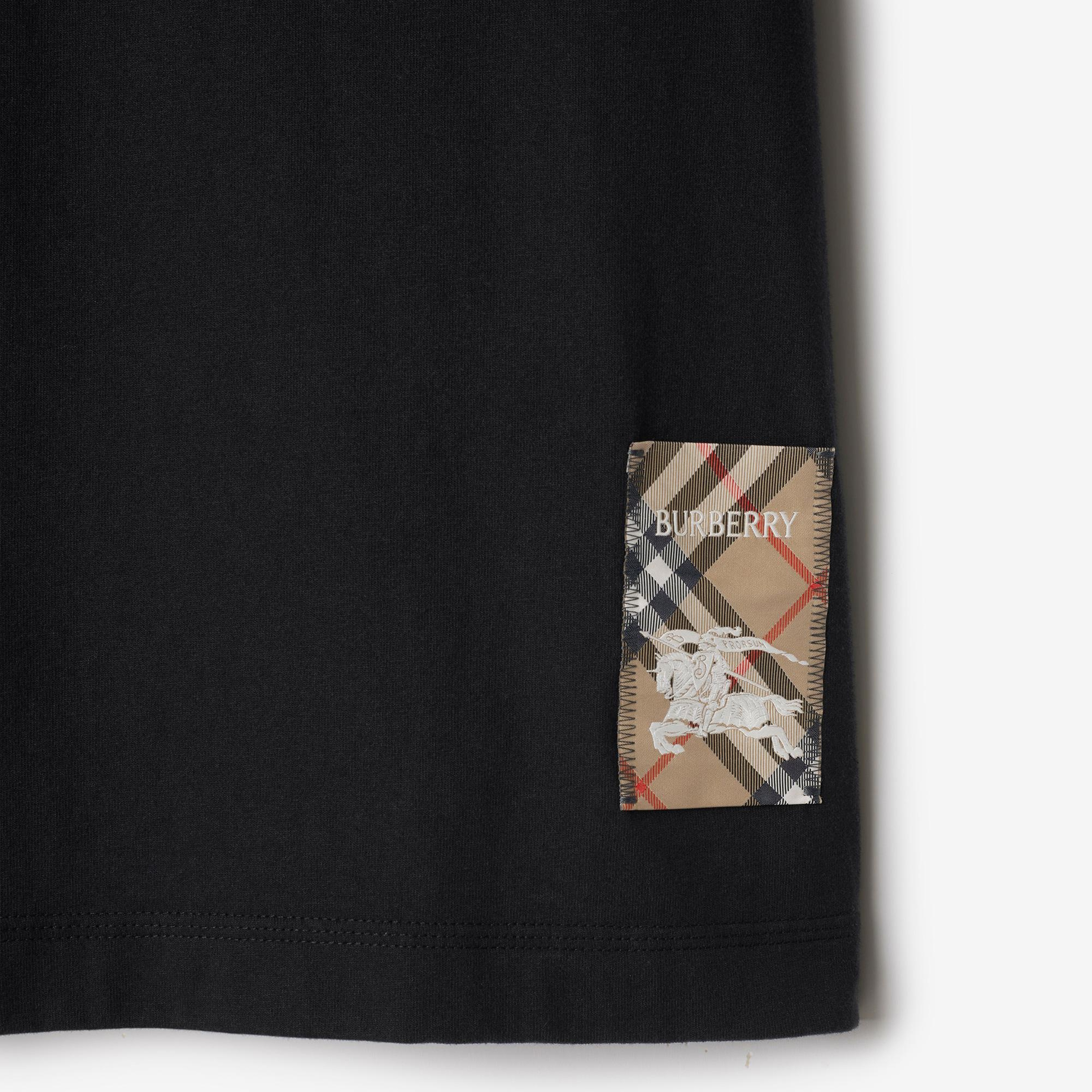 Burberry For Label Cotton Erkek Siyah T-Shirt