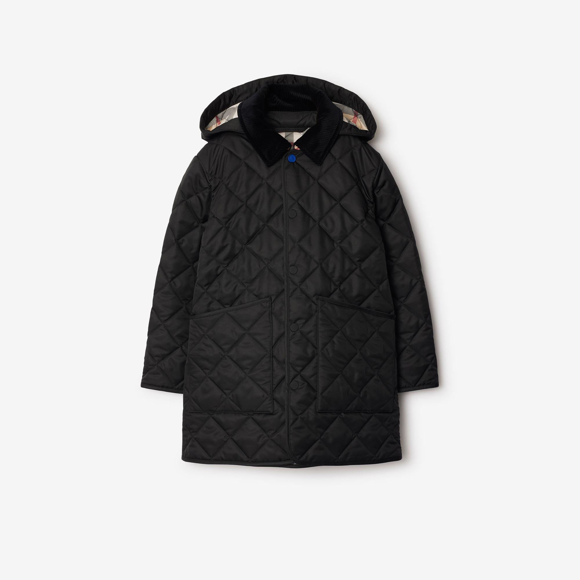 Burberry Rowan Quilted Çocuk Siyah Mont
