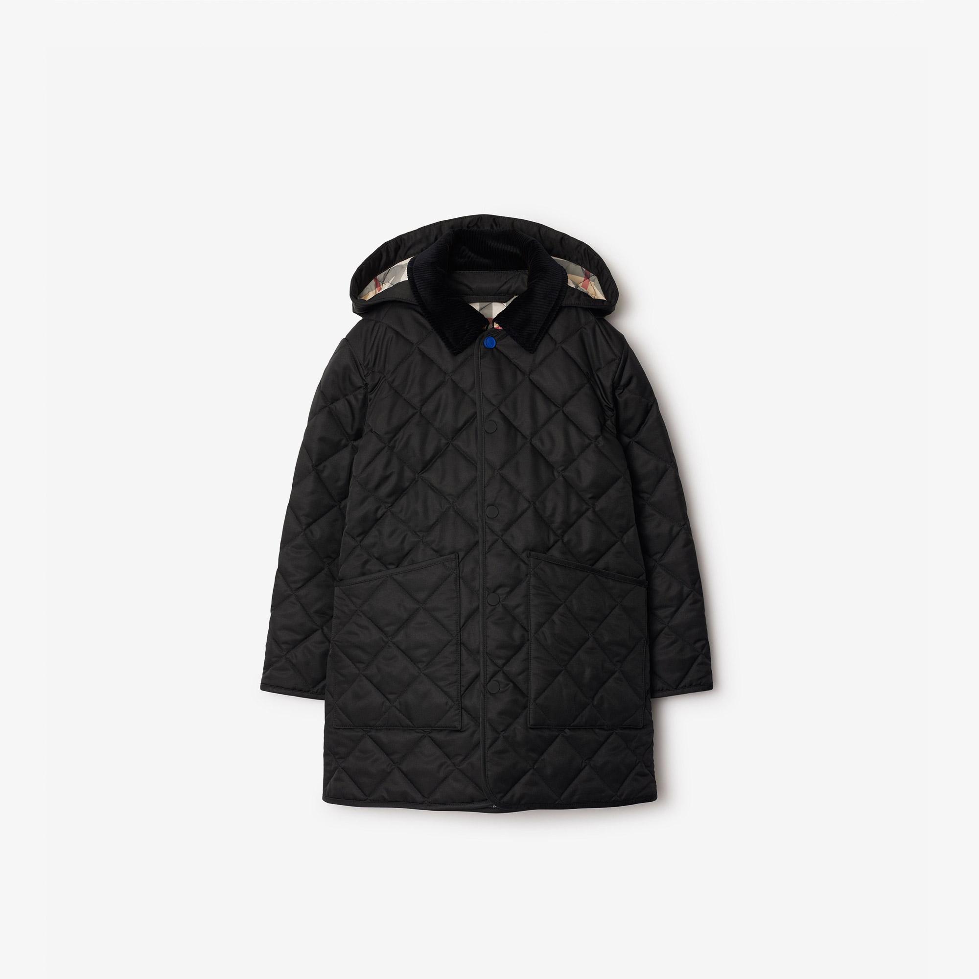 Burberry Rowan Quilted Çocuk Siyah Mont