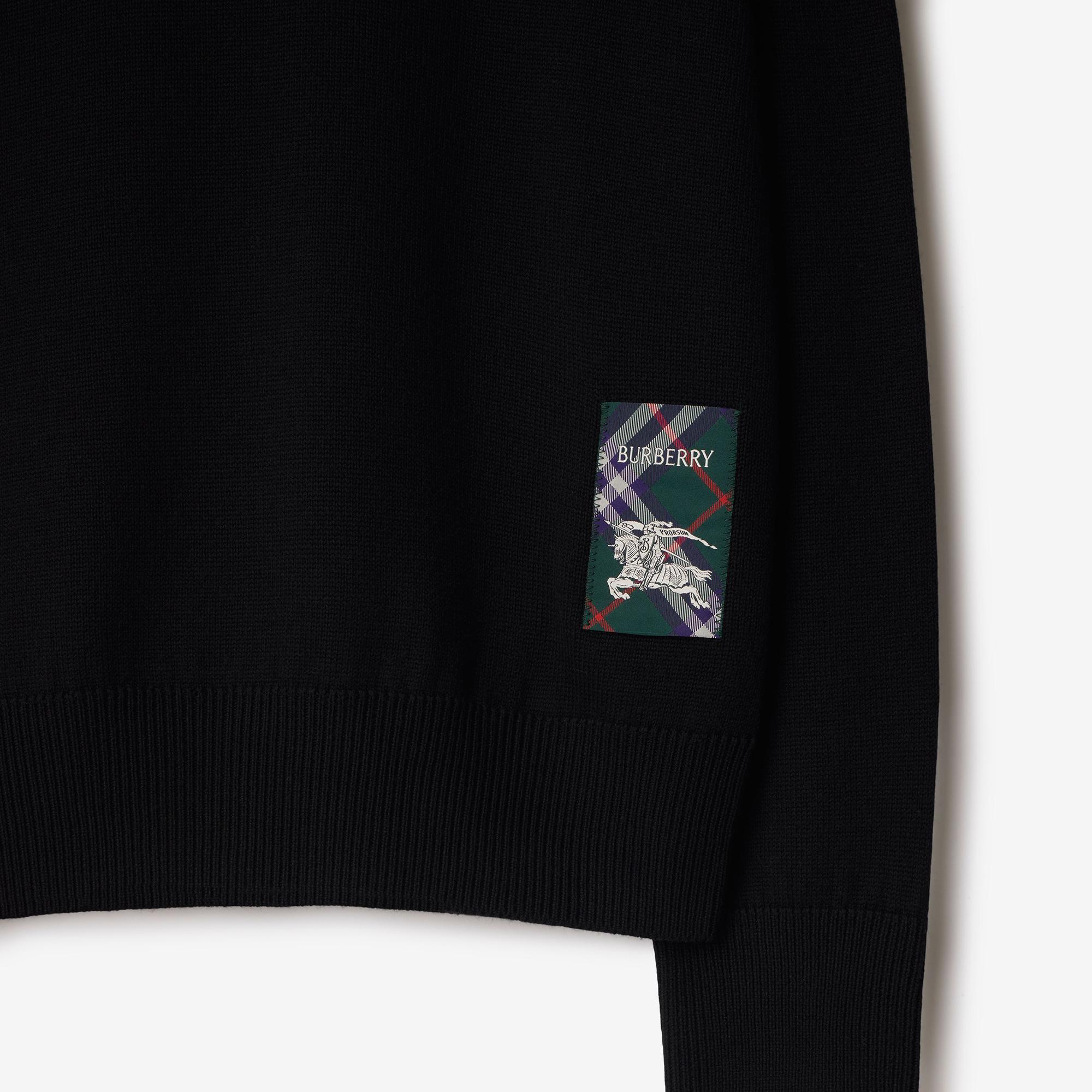 Burberry Smt Label Wool Erkek Siyah Kazak