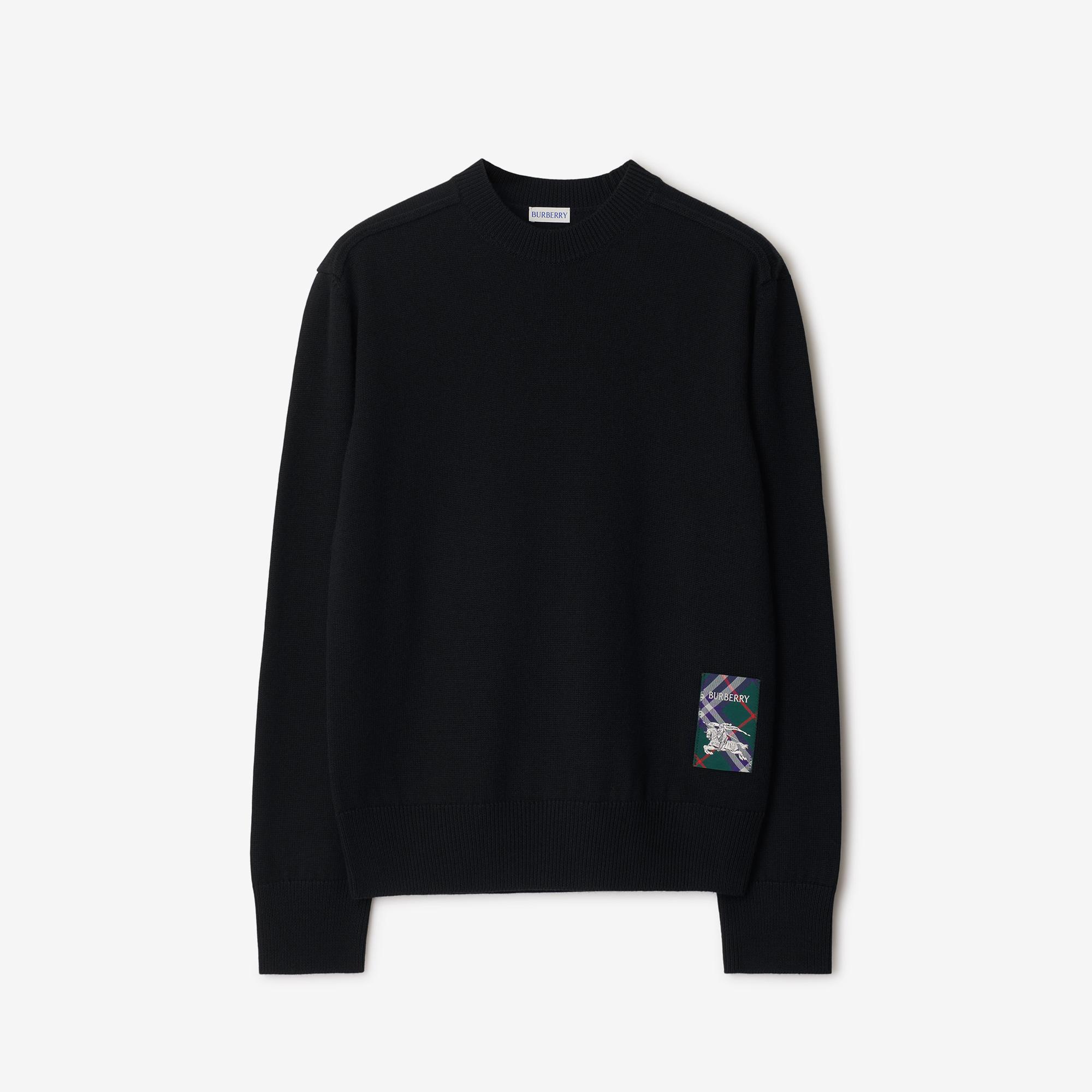 Burberry Smt Label Wool Erkek Siyah Kazak