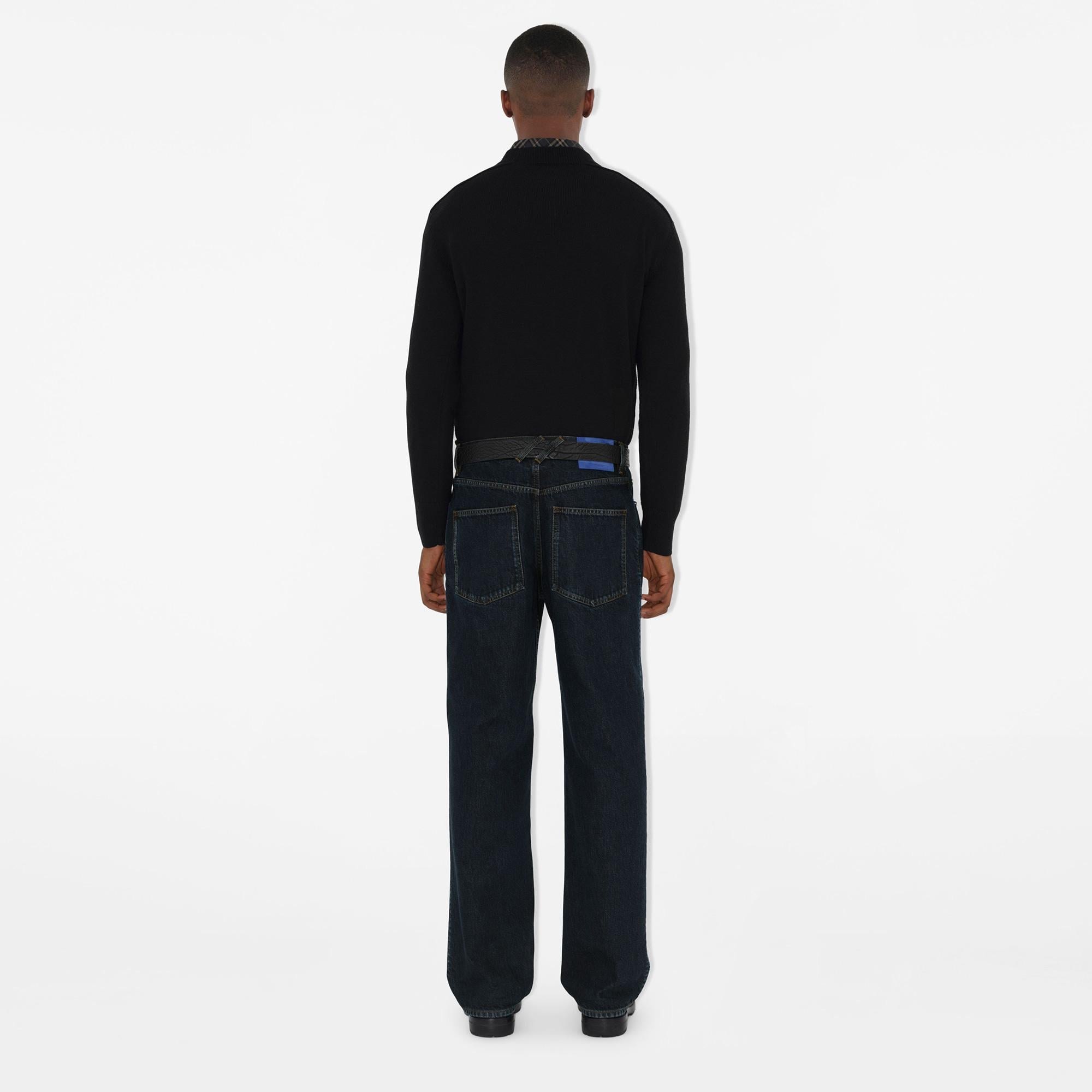 Burberry Smt Label Wool Erkek Siyah Kazak