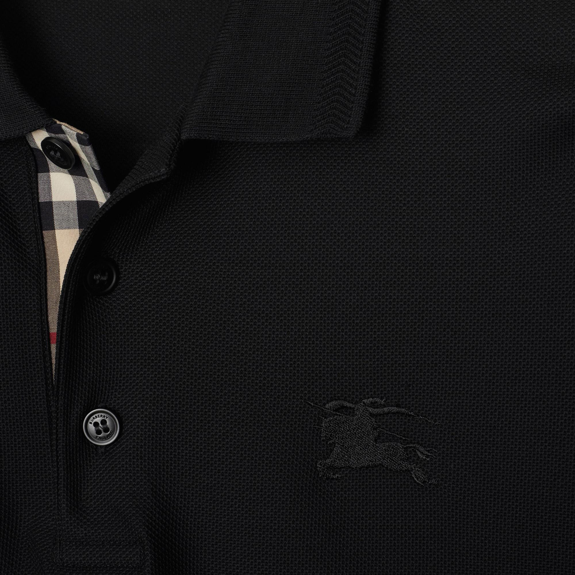 Burberry Eddie Cotton Erkek Siyah Polo