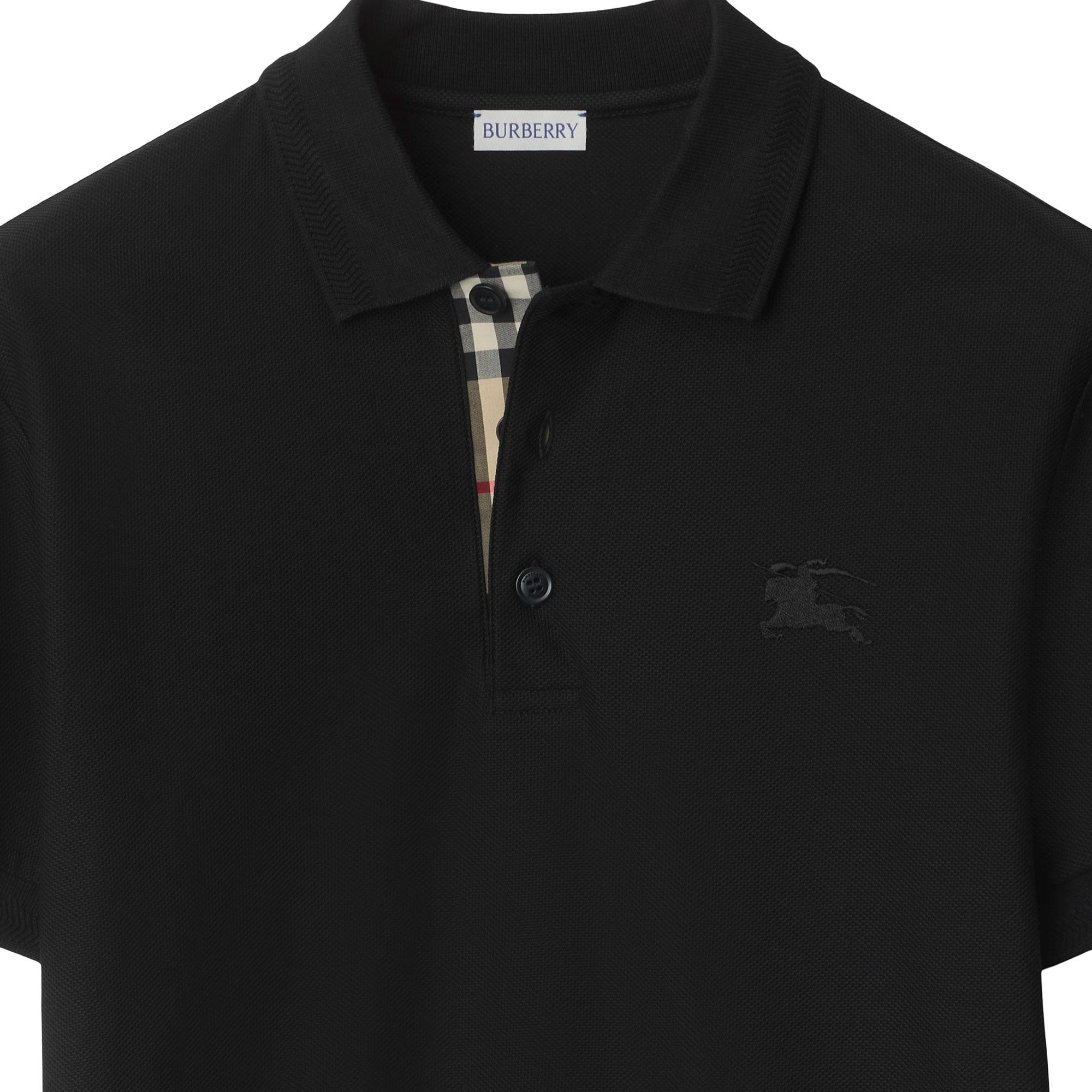 Burberry Eddie Cotton Erkek Siyah Polo