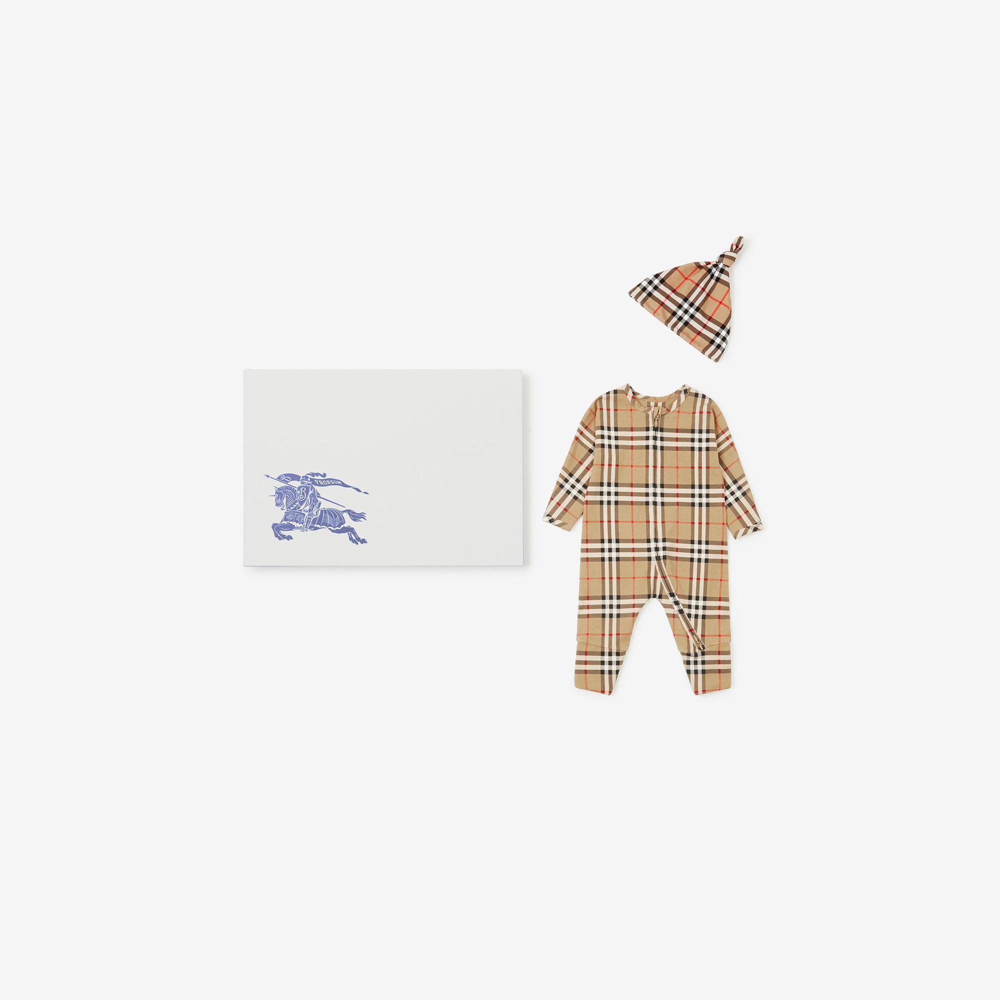 Burberry Claude Cotton Two-Piece Çocuk Bej Bebek Takımı