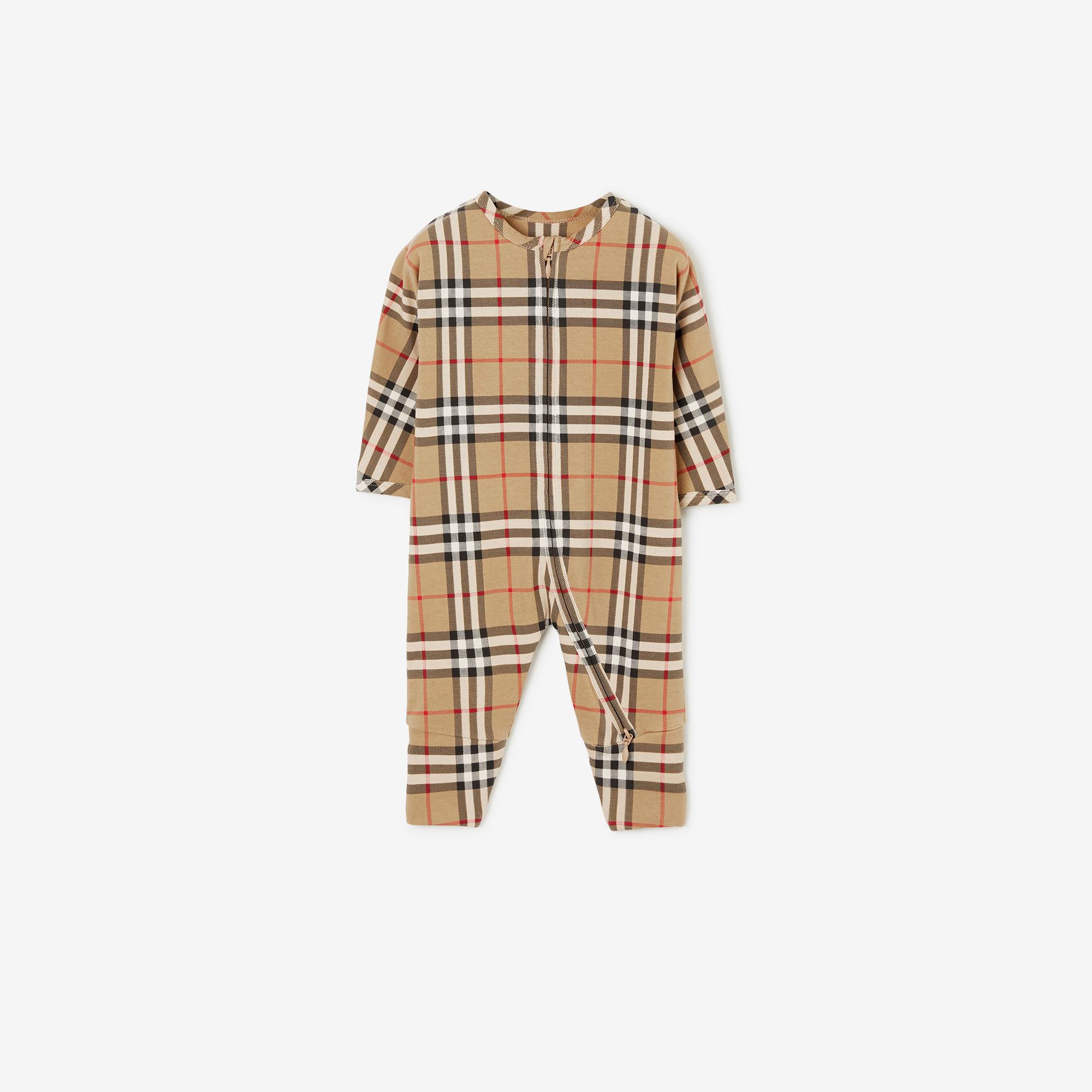 Burberry Claude Cotton Two-Piece Çocuk Bej Bebek Takımı