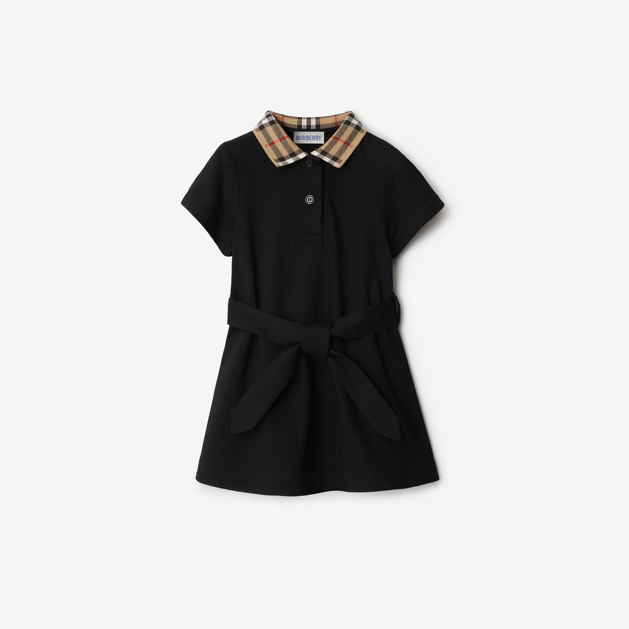 Burberry Astrid Collar Cotton Çocuk Siyah Elbise