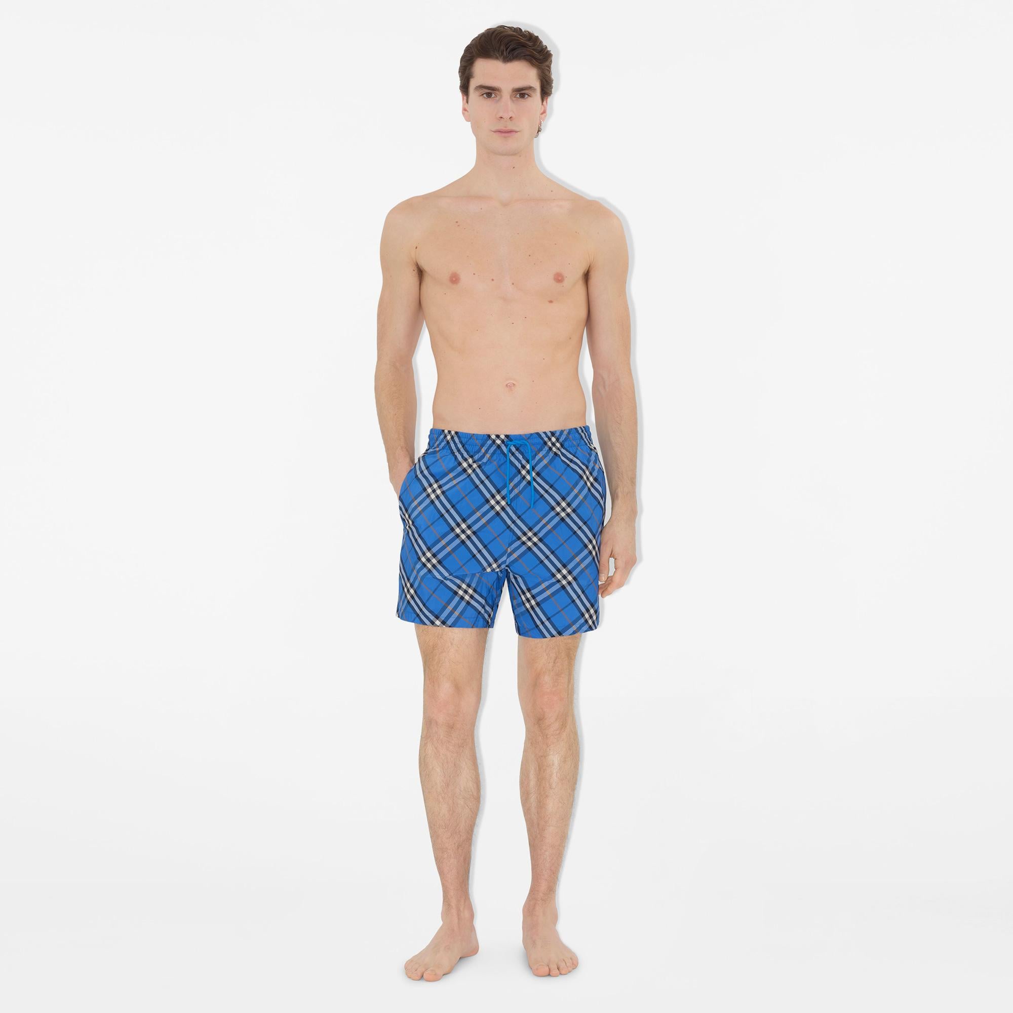 Burberry Check Erkek Mavi Deniz Şortu