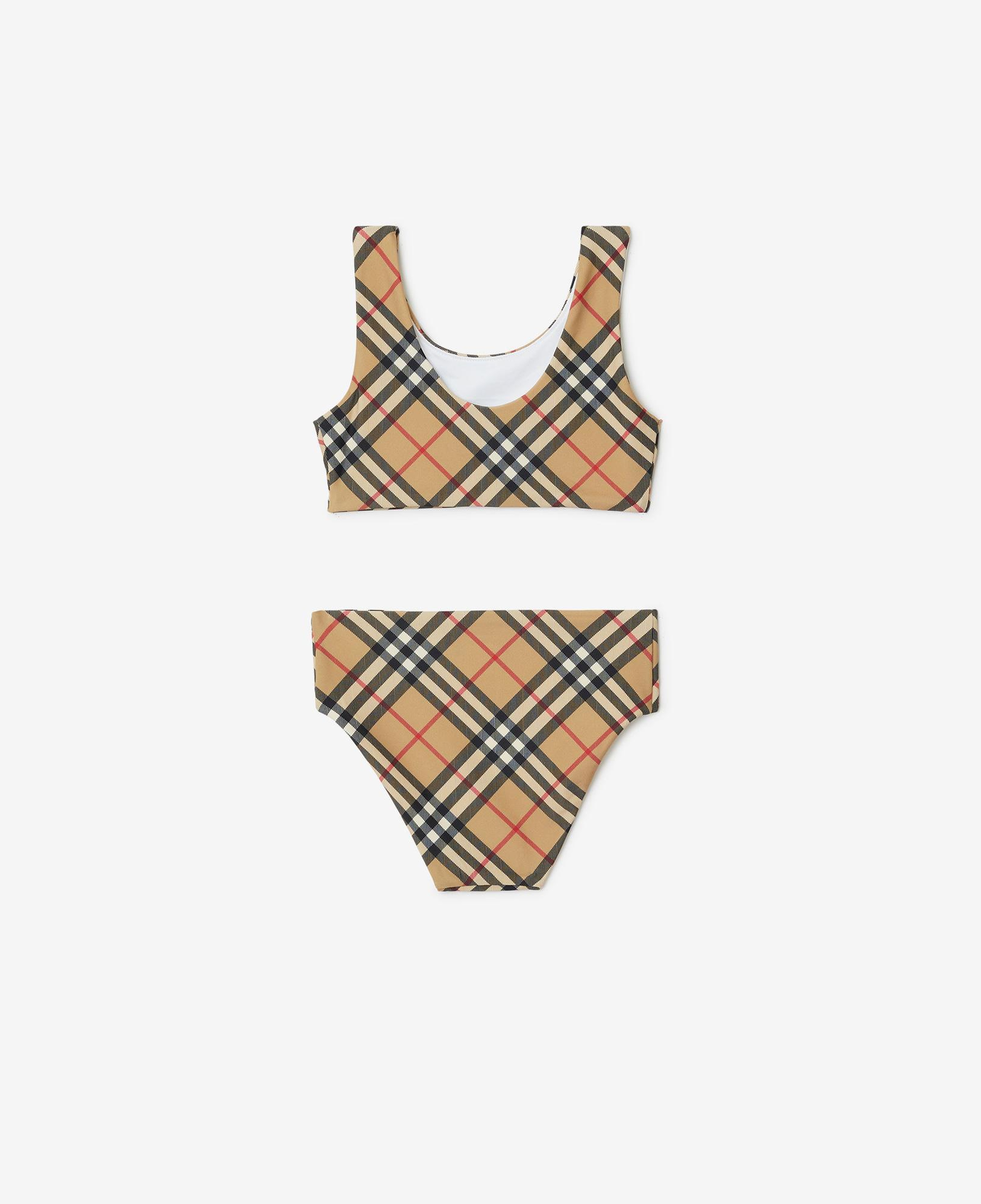 Burberry Check Print Çocuk Bej Bikini Takımı