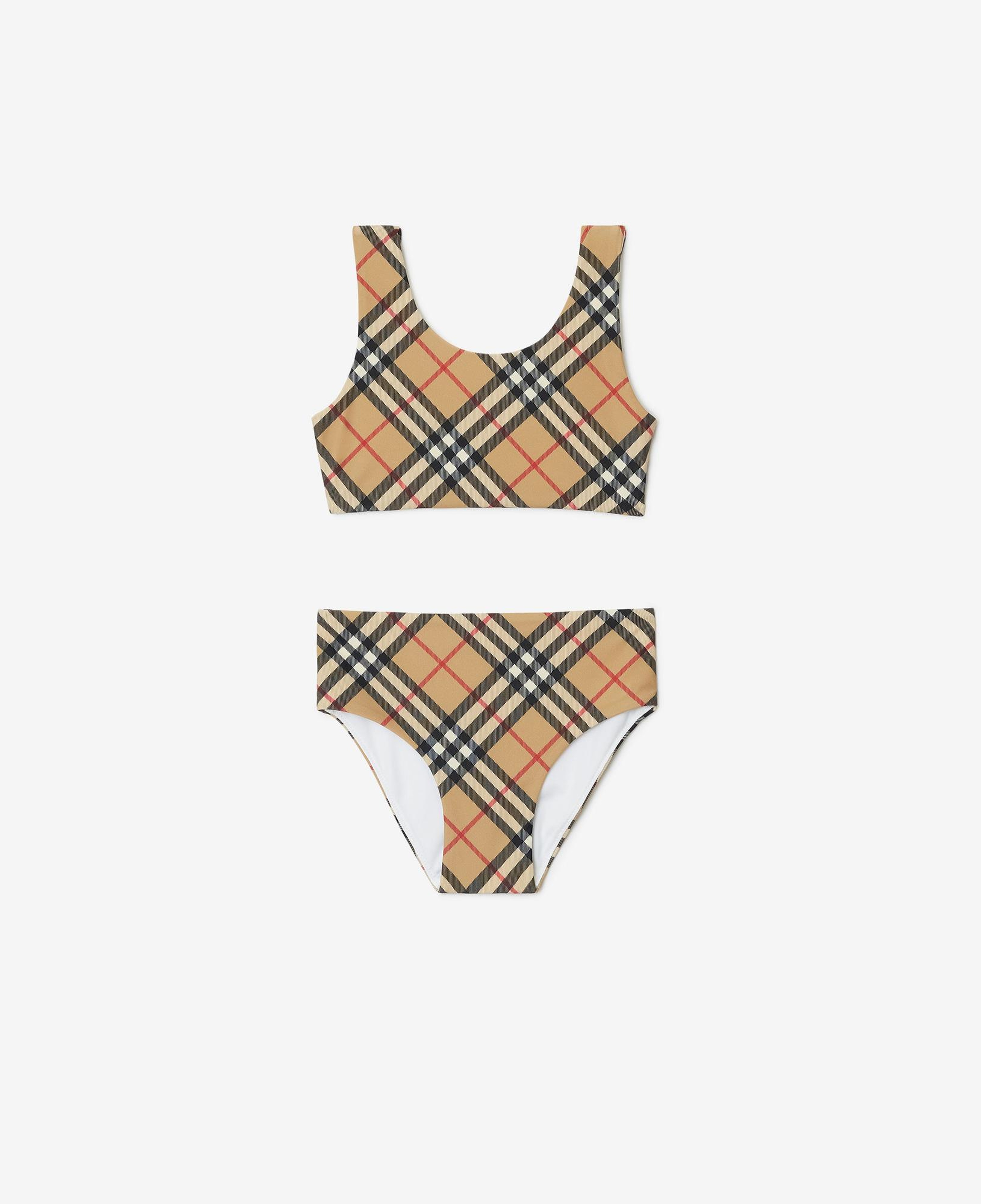 Burberry Check Print Çocuk Bej Bikini Takımı